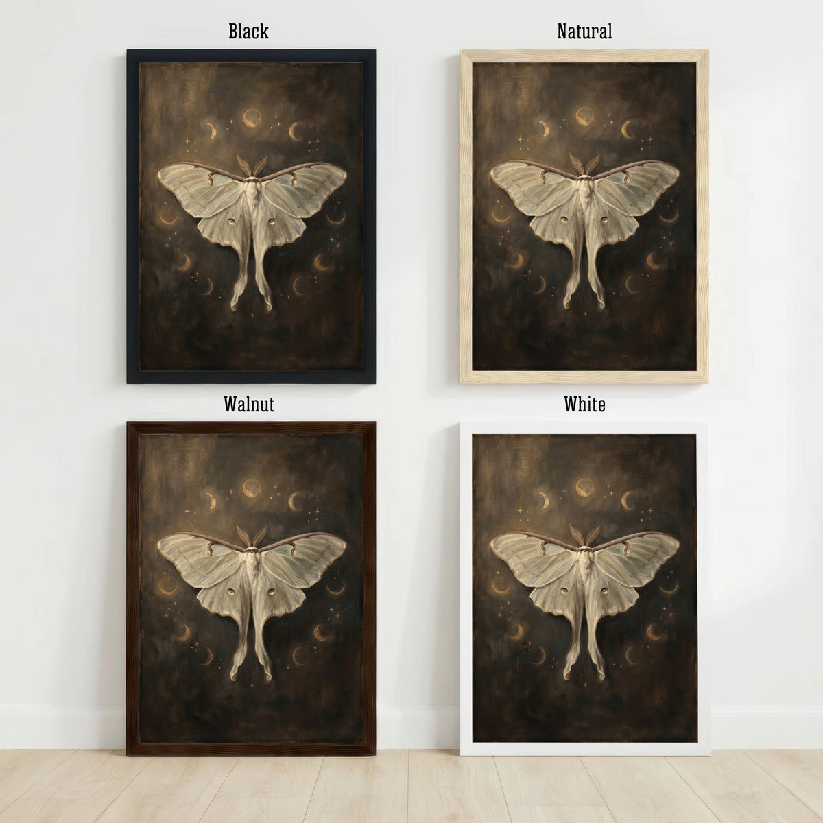 Celestial Moth Dark Academia Art Print