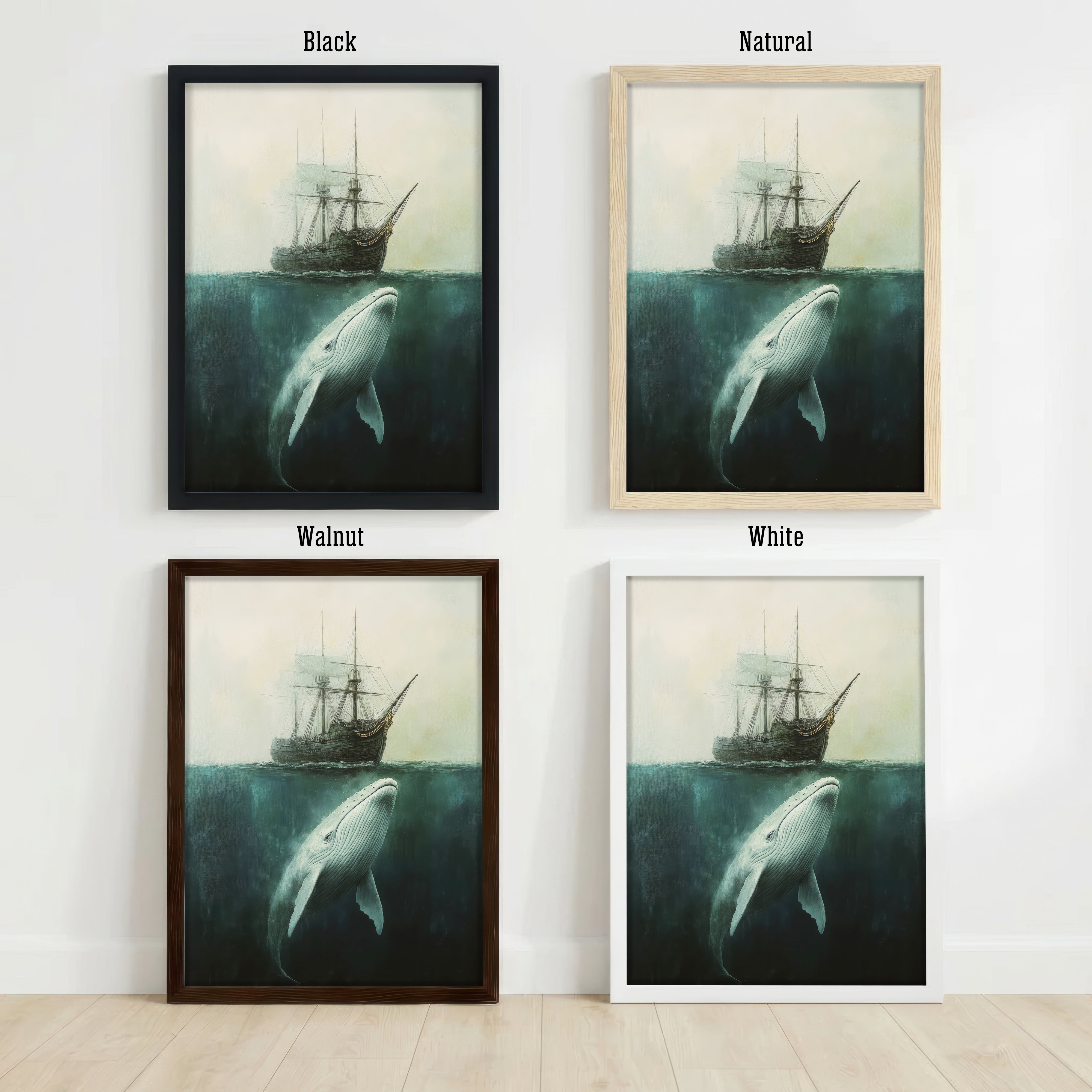 Whale and Sailing Ship Art Print