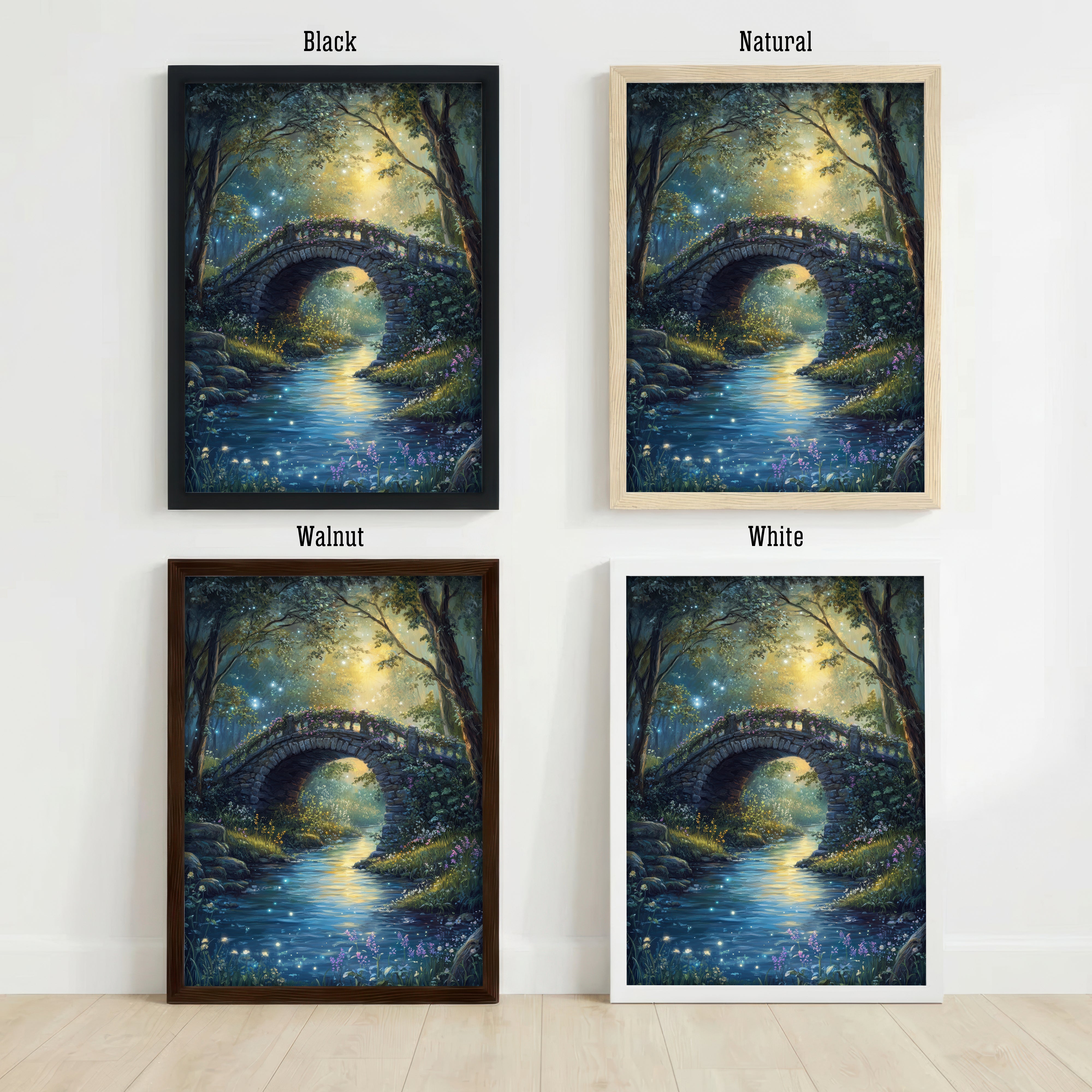 Enchanted Woodland Bridge Art Print