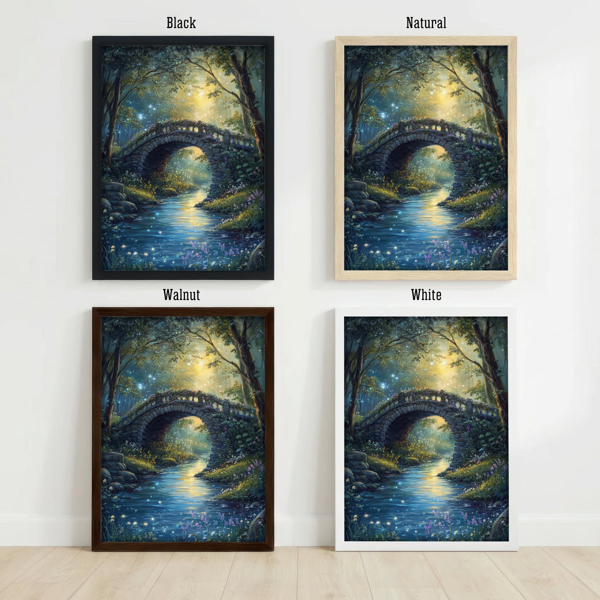 Enchanted Woodland Bridge Art Print