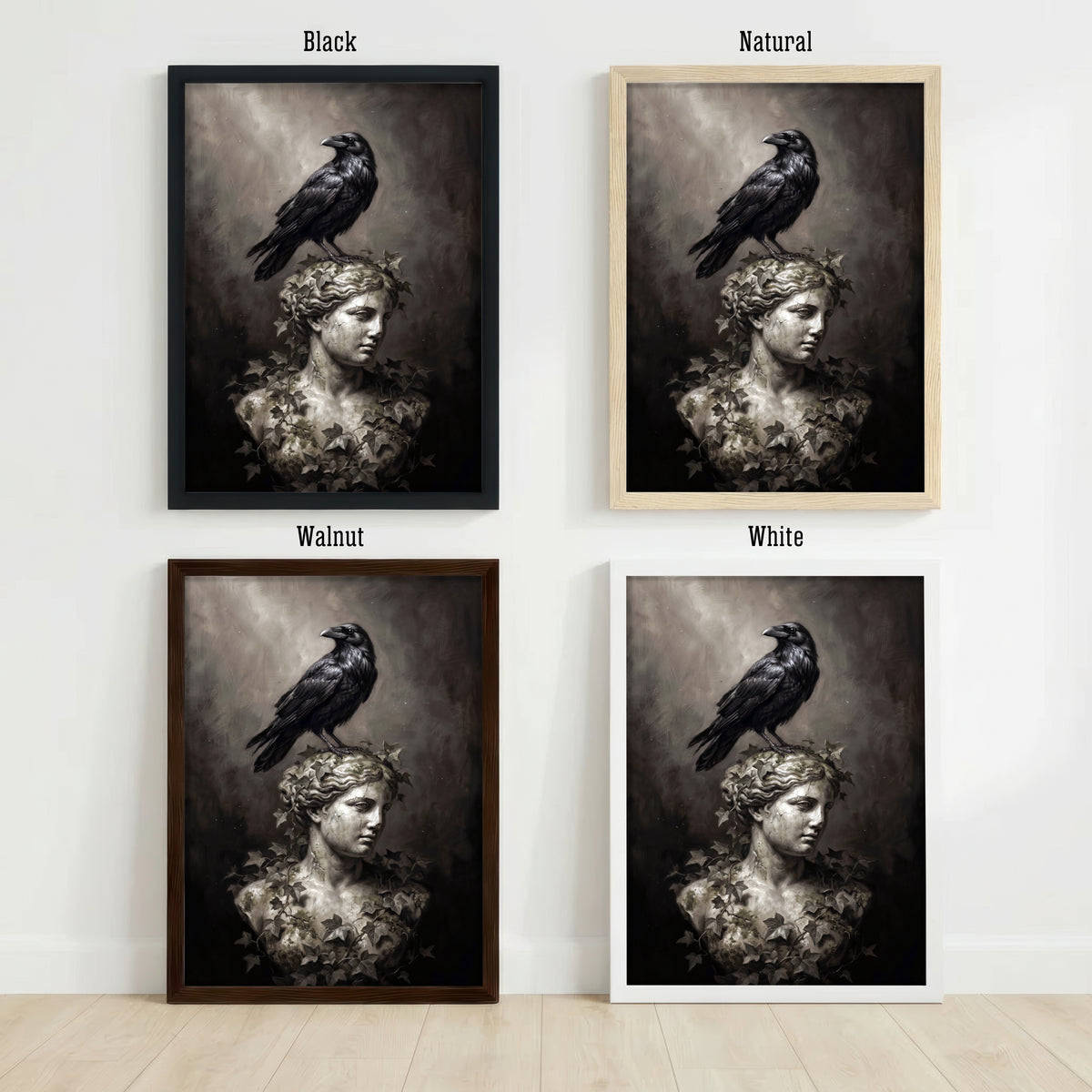 Raven and Classical Bust Art Print