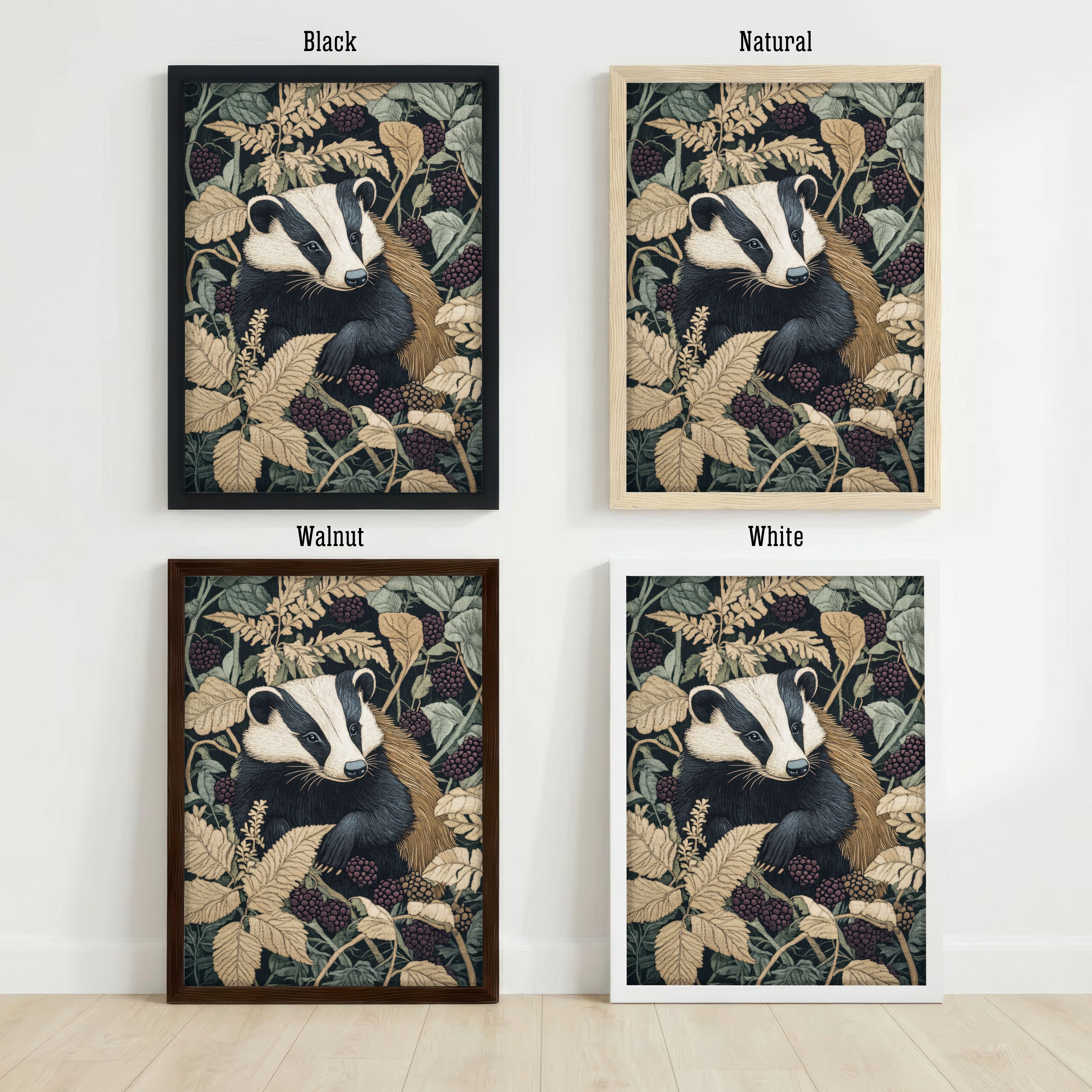 Badger Blackberry Botanical Art Print