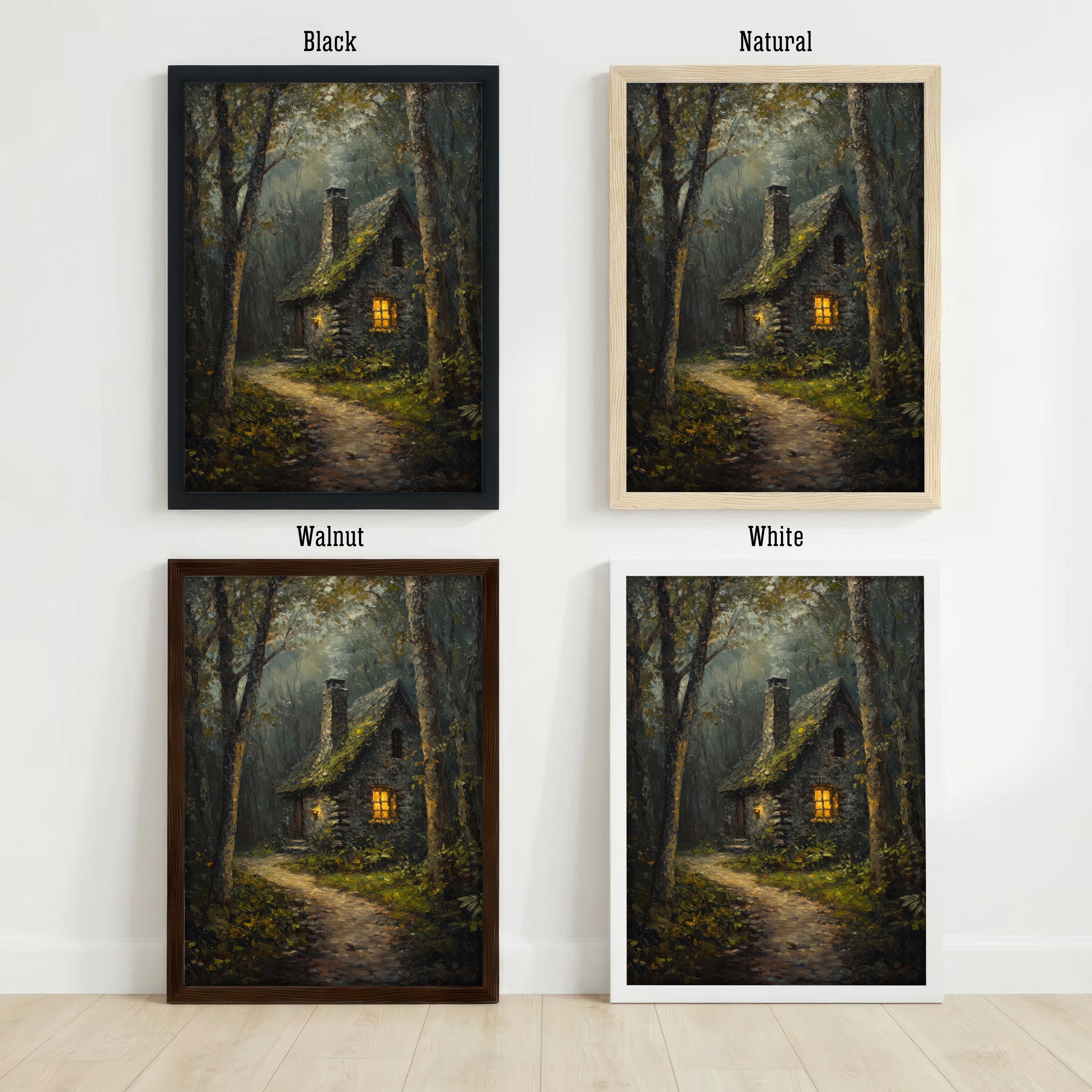Woodland Cottage Painterly Art Print