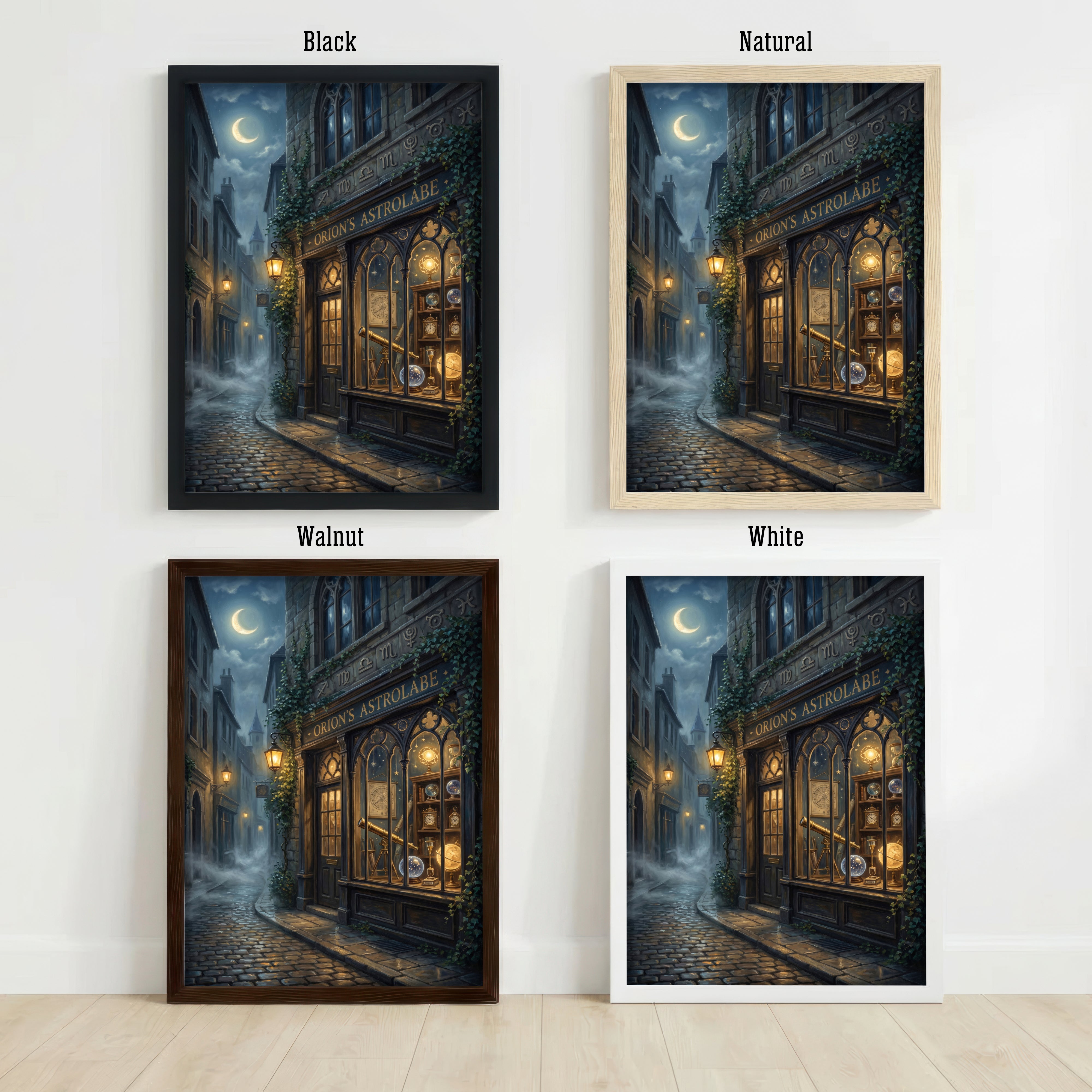 Moonlit Astrological Shop Art Print