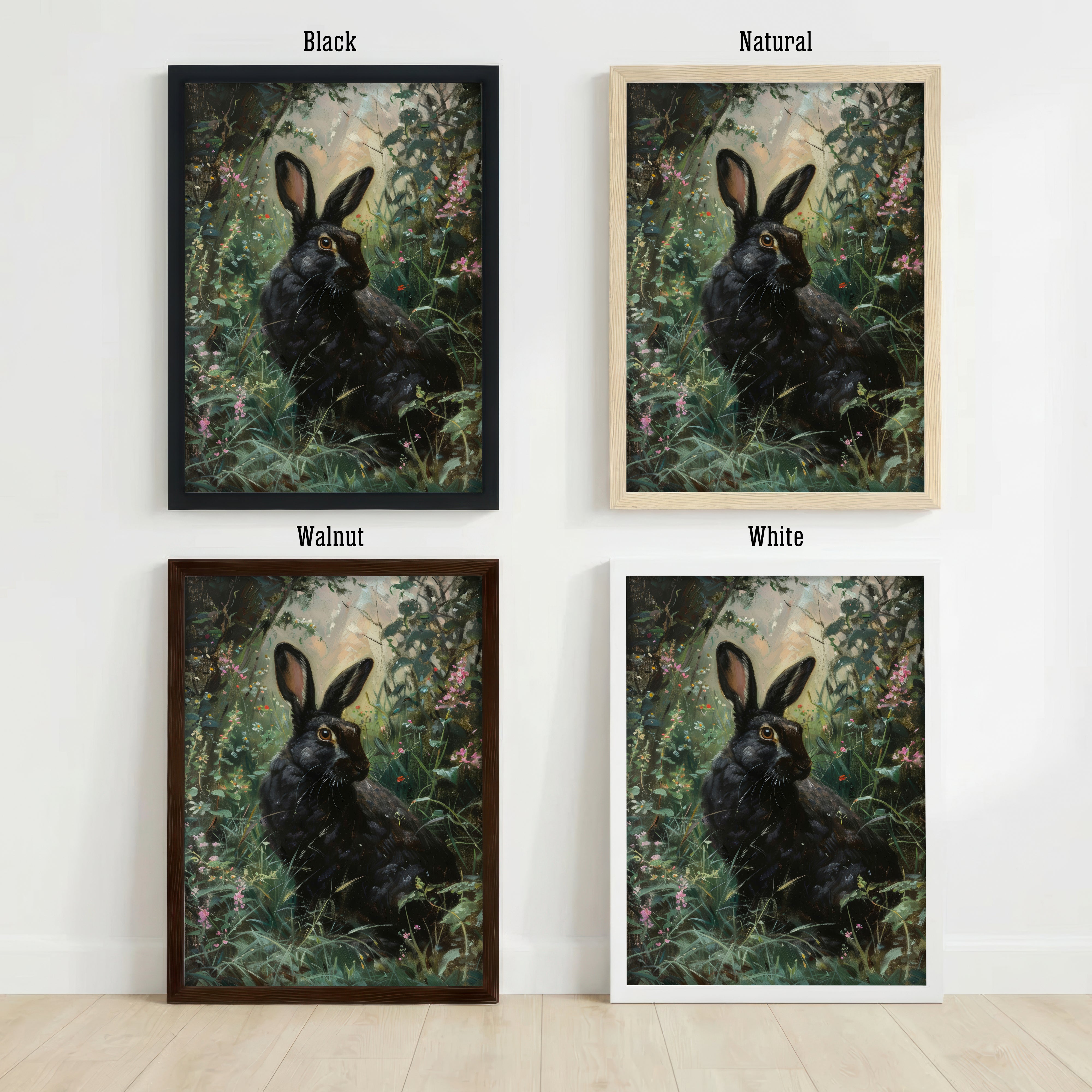 Black Rabbit Meadow Art Print