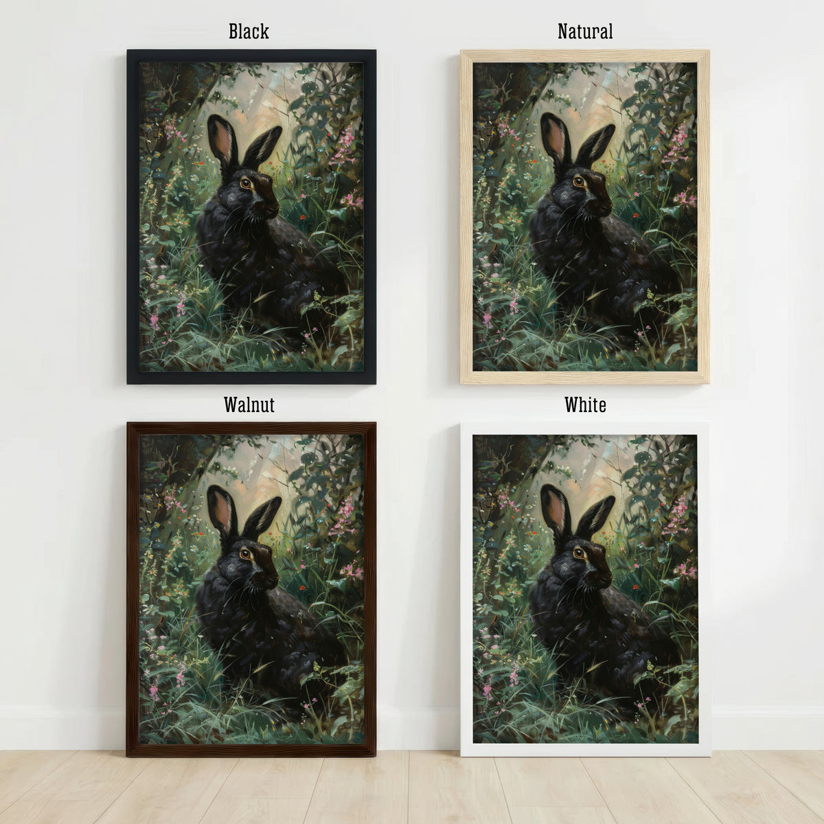 Black Rabbit Meadow Art Print
