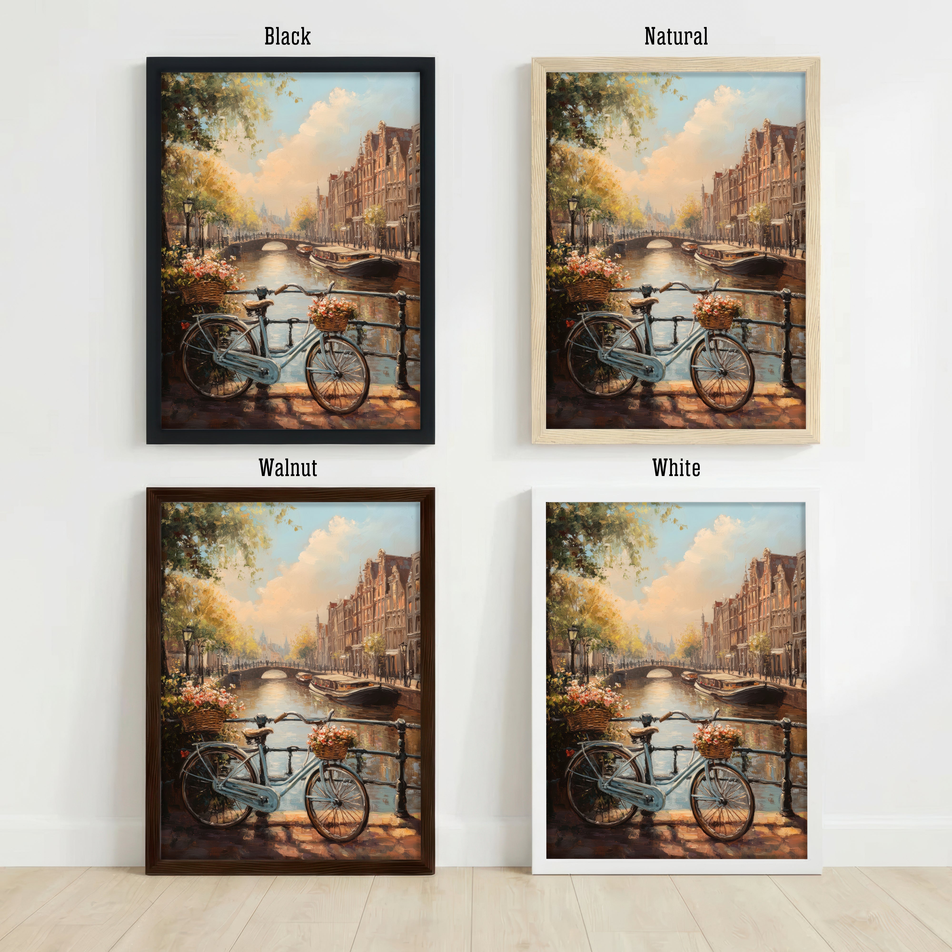 Canal Bicycle Impressionist Art Print