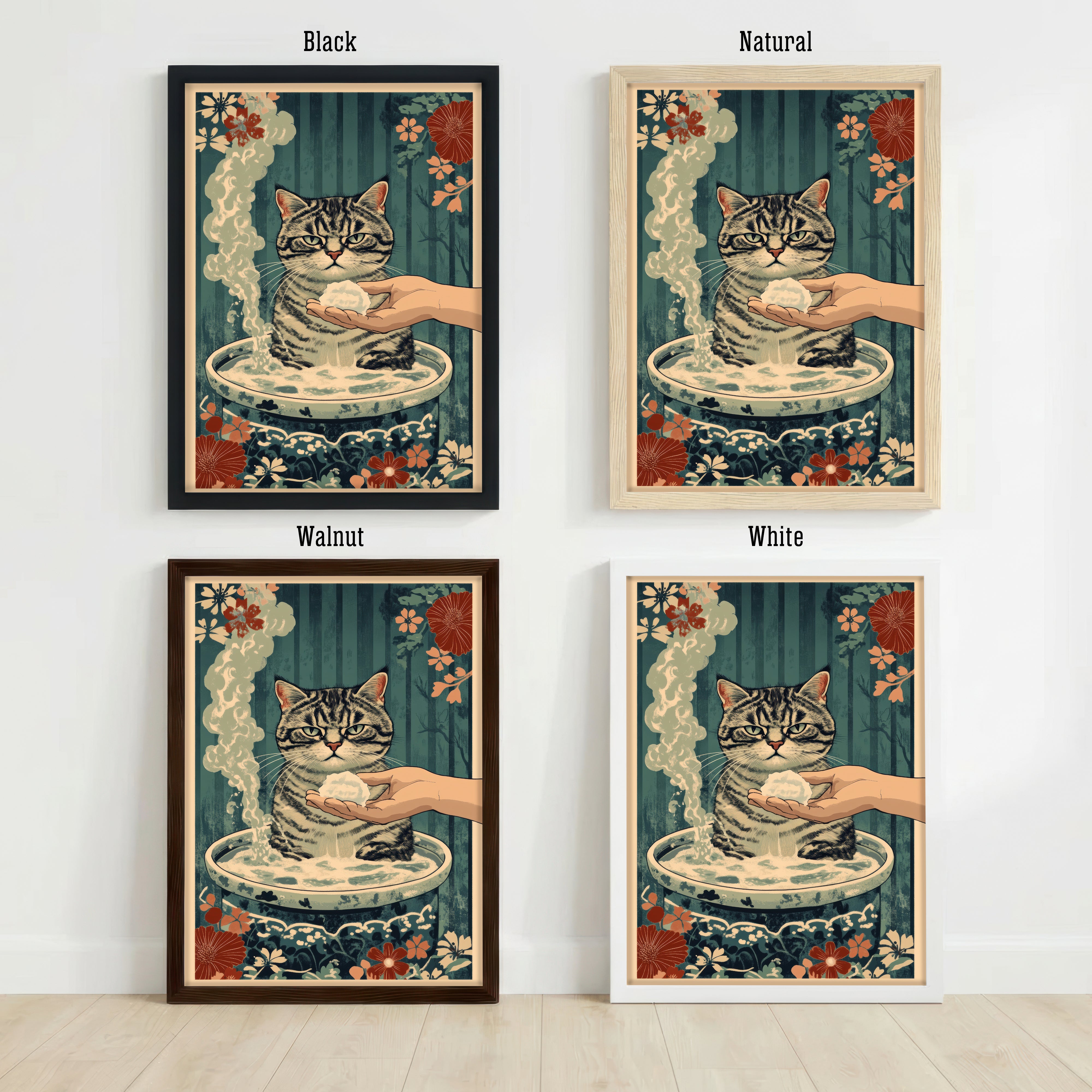 Vintage Cat Bath Art Print