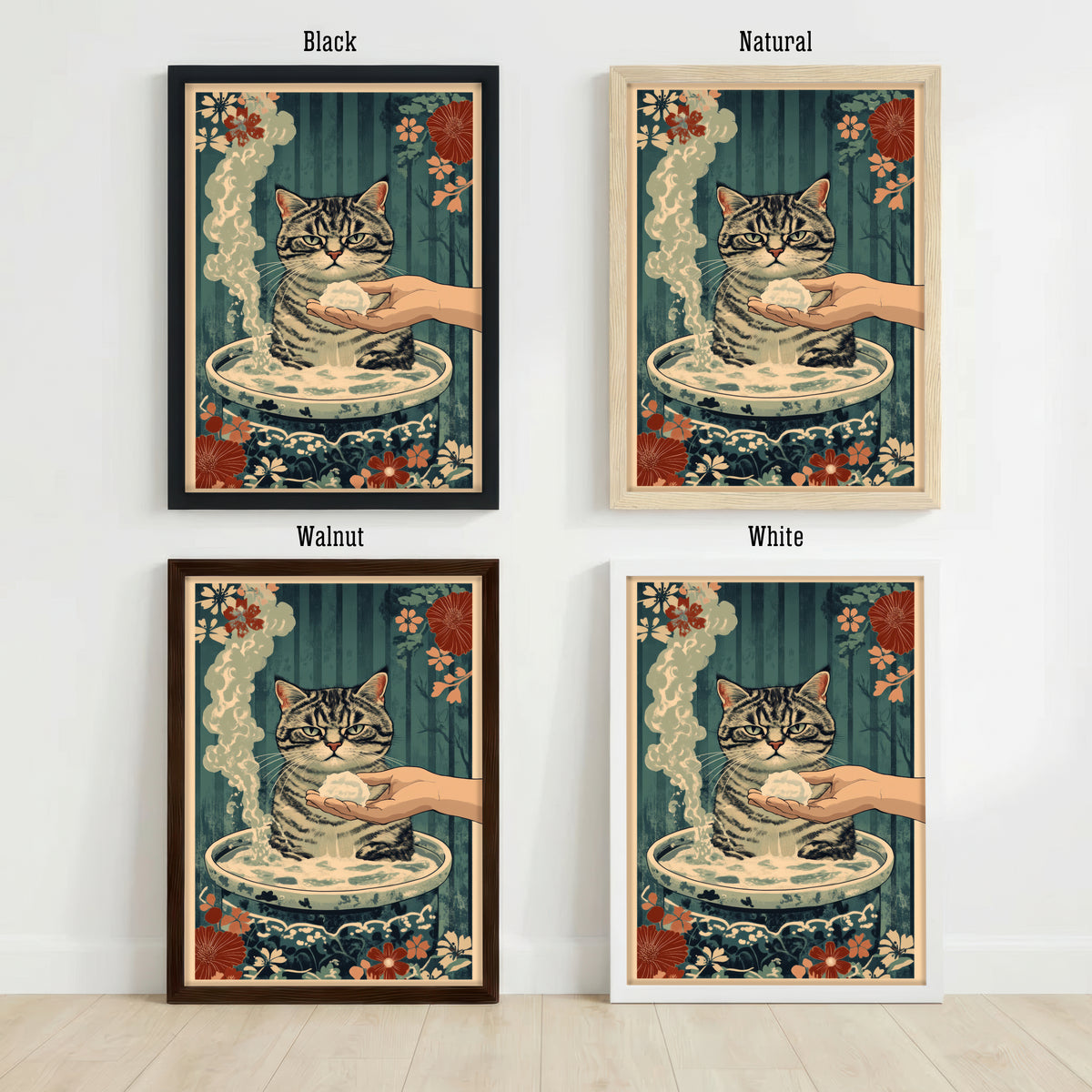 Vintage Cat Bath Art Print