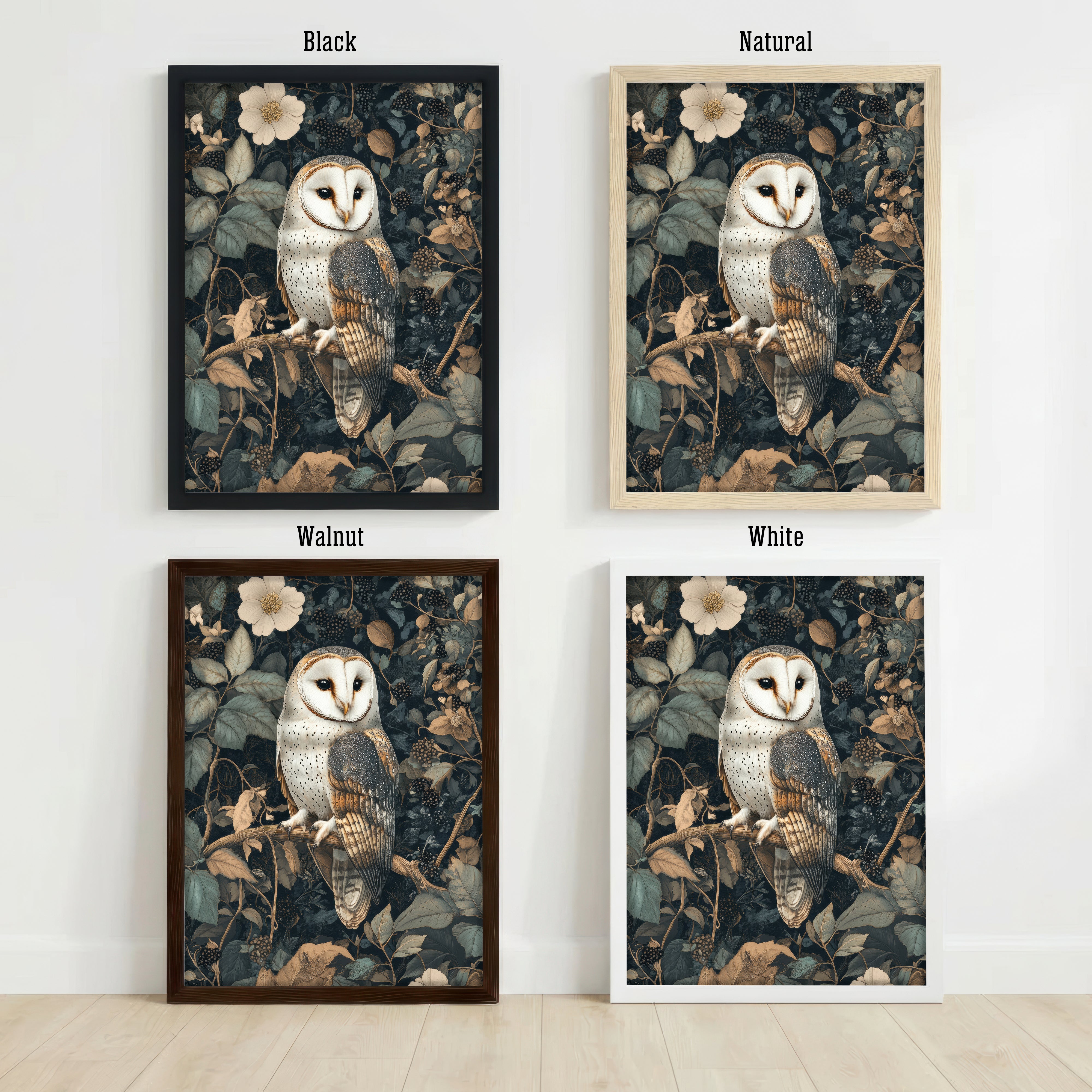 Barn Owl Botanical Art Print