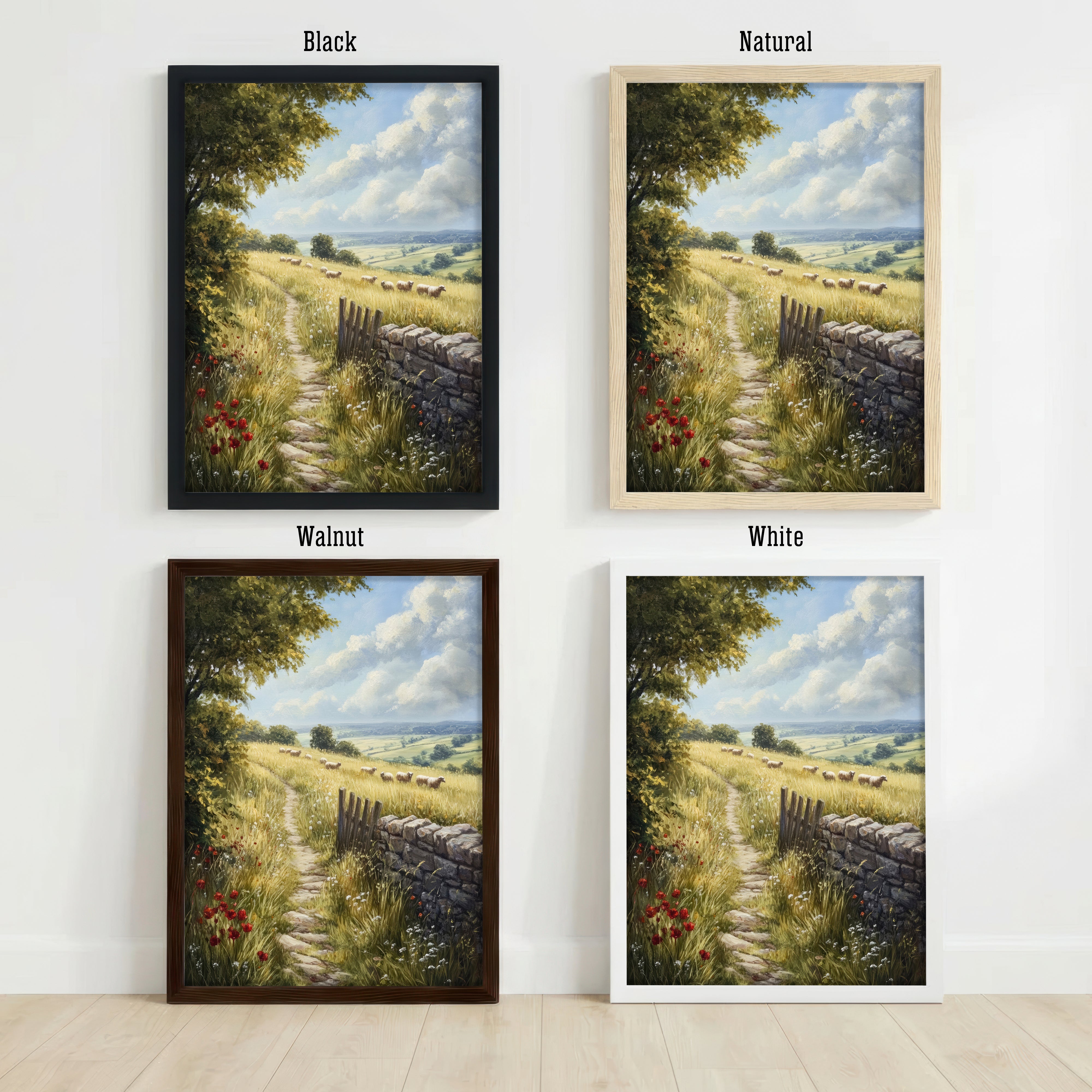 Pastoral Sheep Landscape Art Print