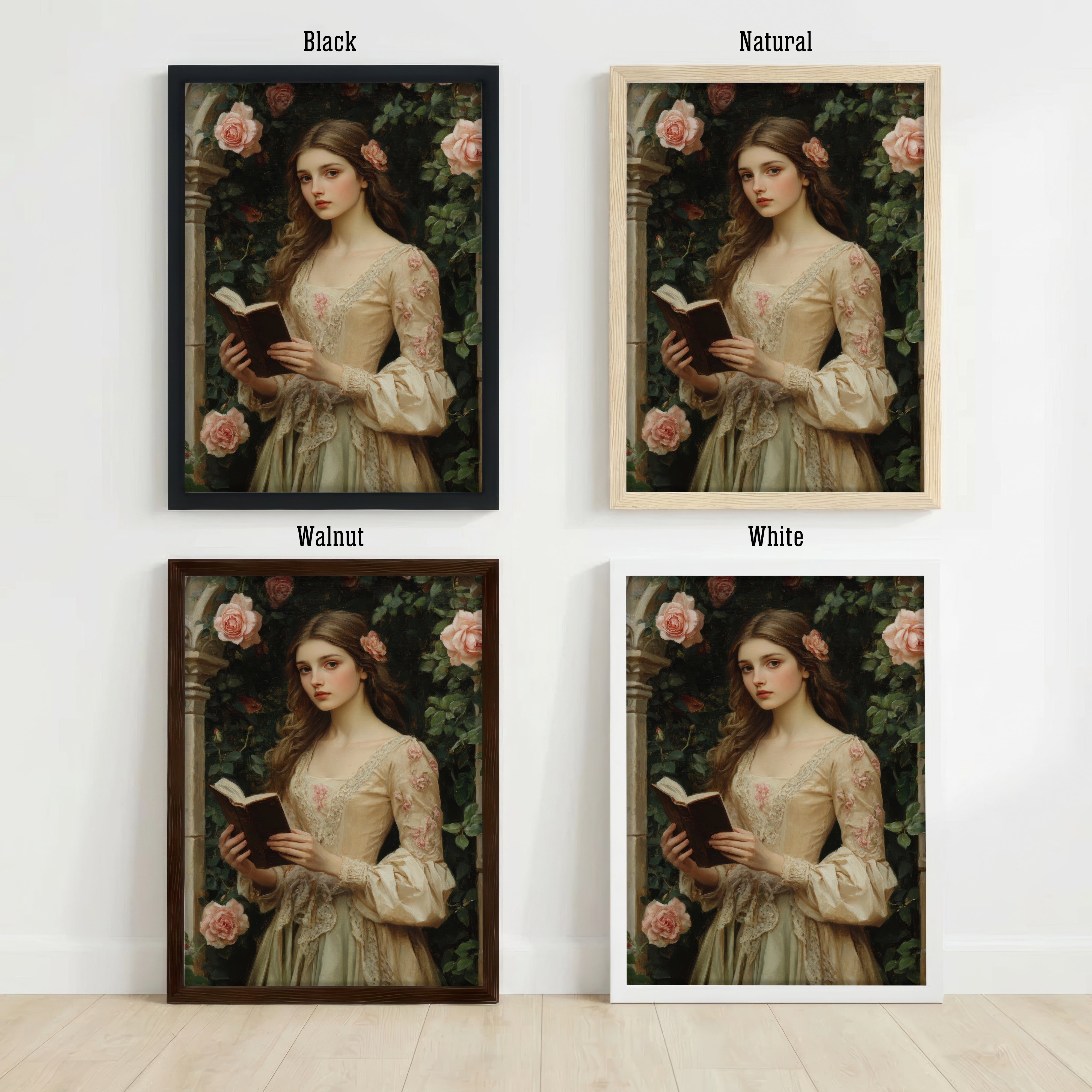 Romantic Woman Reading Art Print