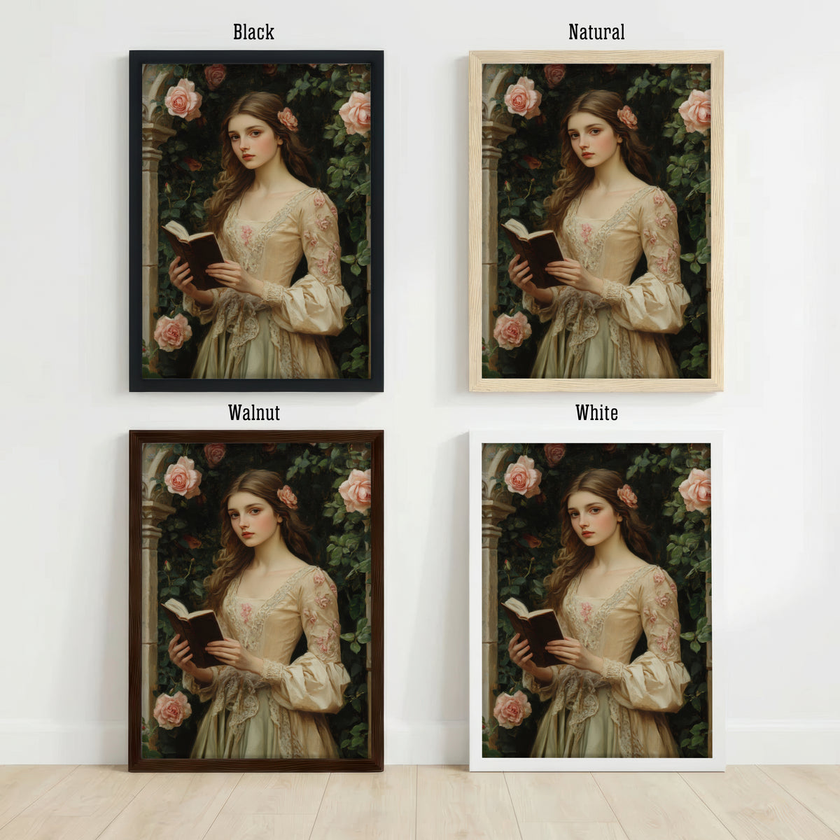 Romantic Woman Reading Art Print