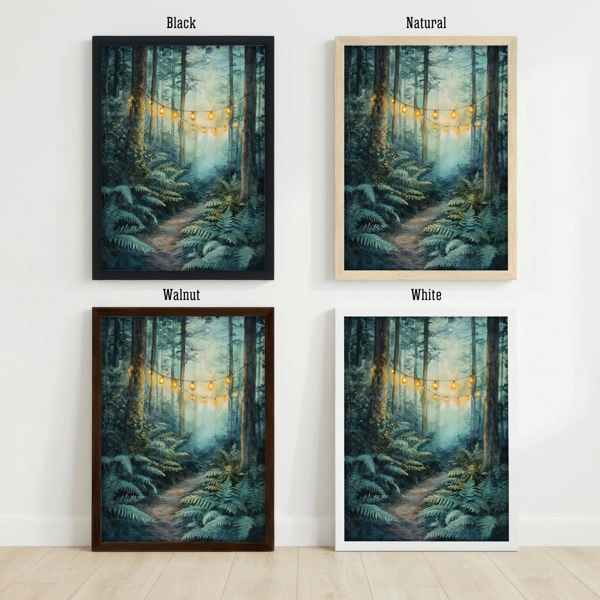 Enchanted Forest String Lights Art Print