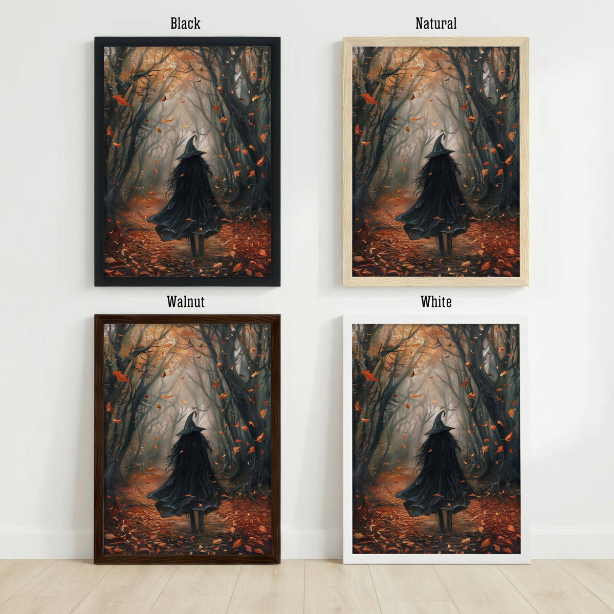 Witch in Autumn Forest Art Print