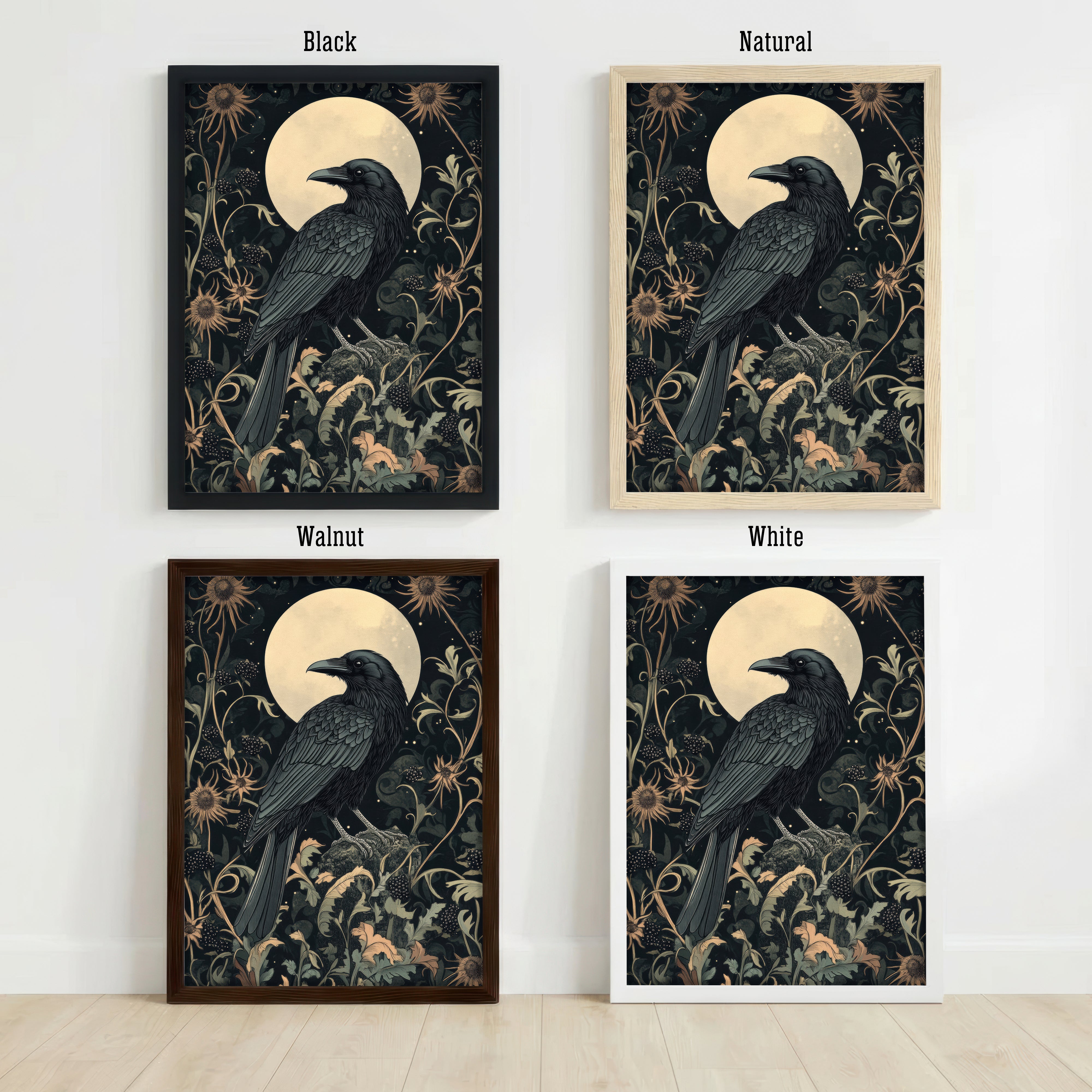 Raven Moon Botanical Art Print