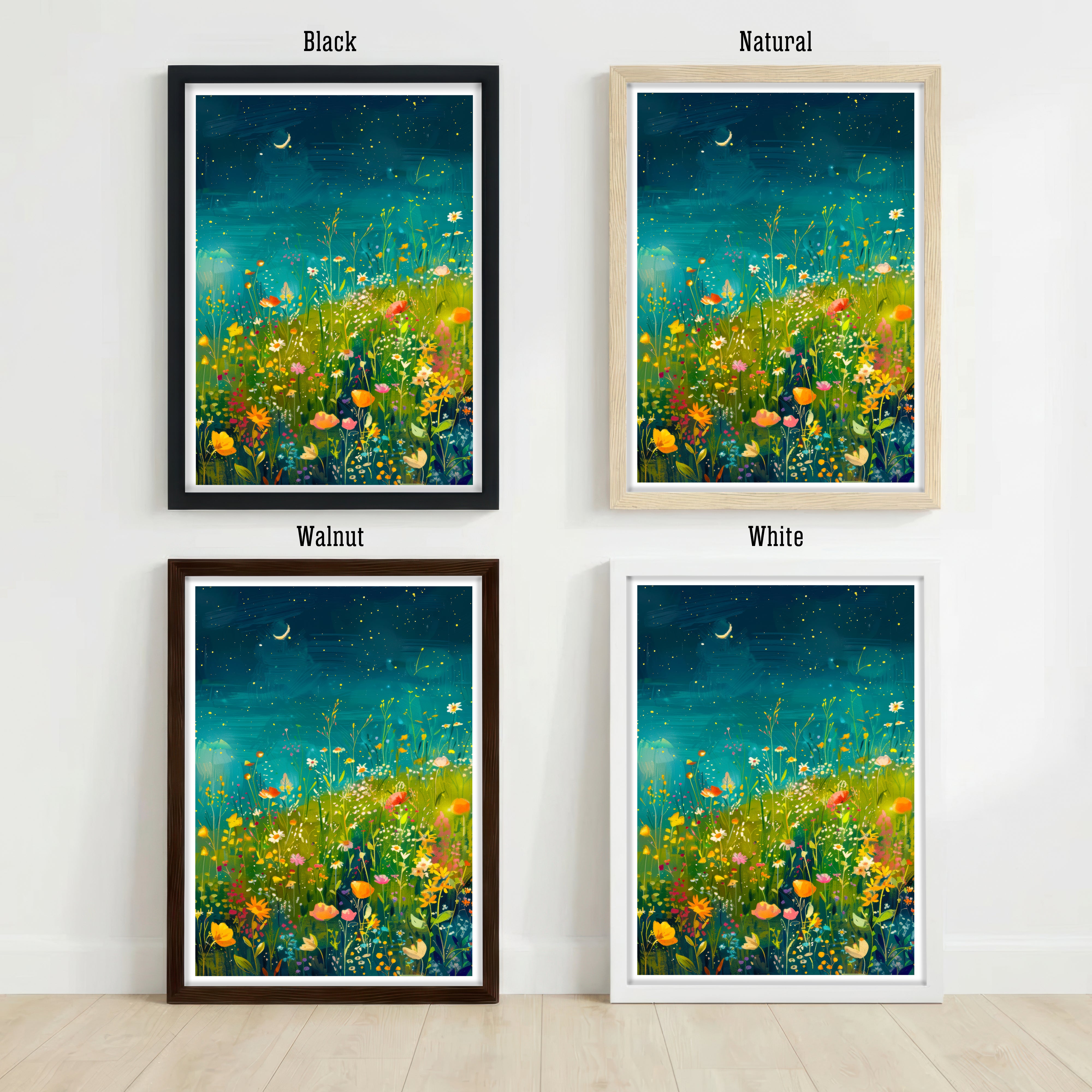 Starry Wildflower Meadow Art Print