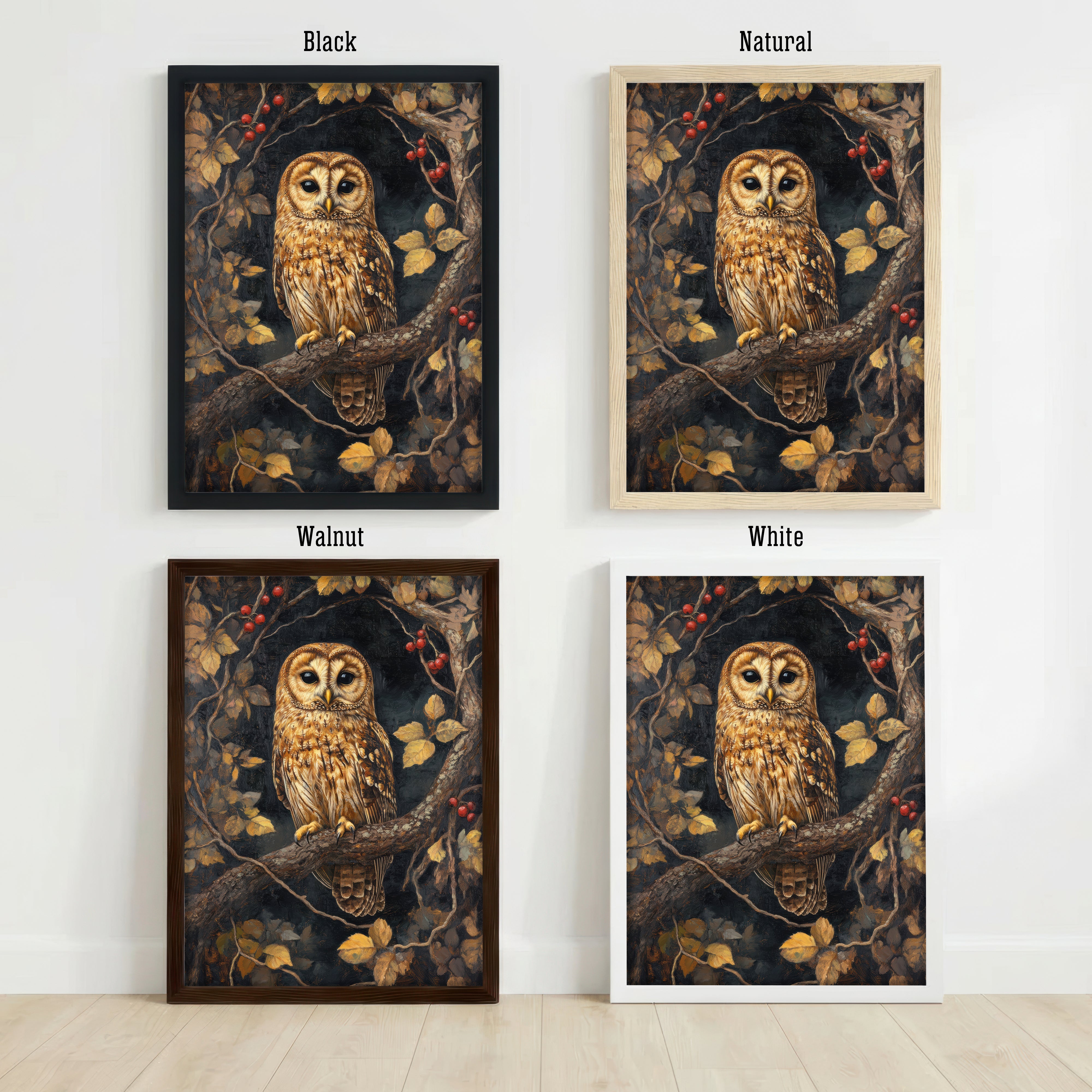 Woodland Owl Painterly Art Print