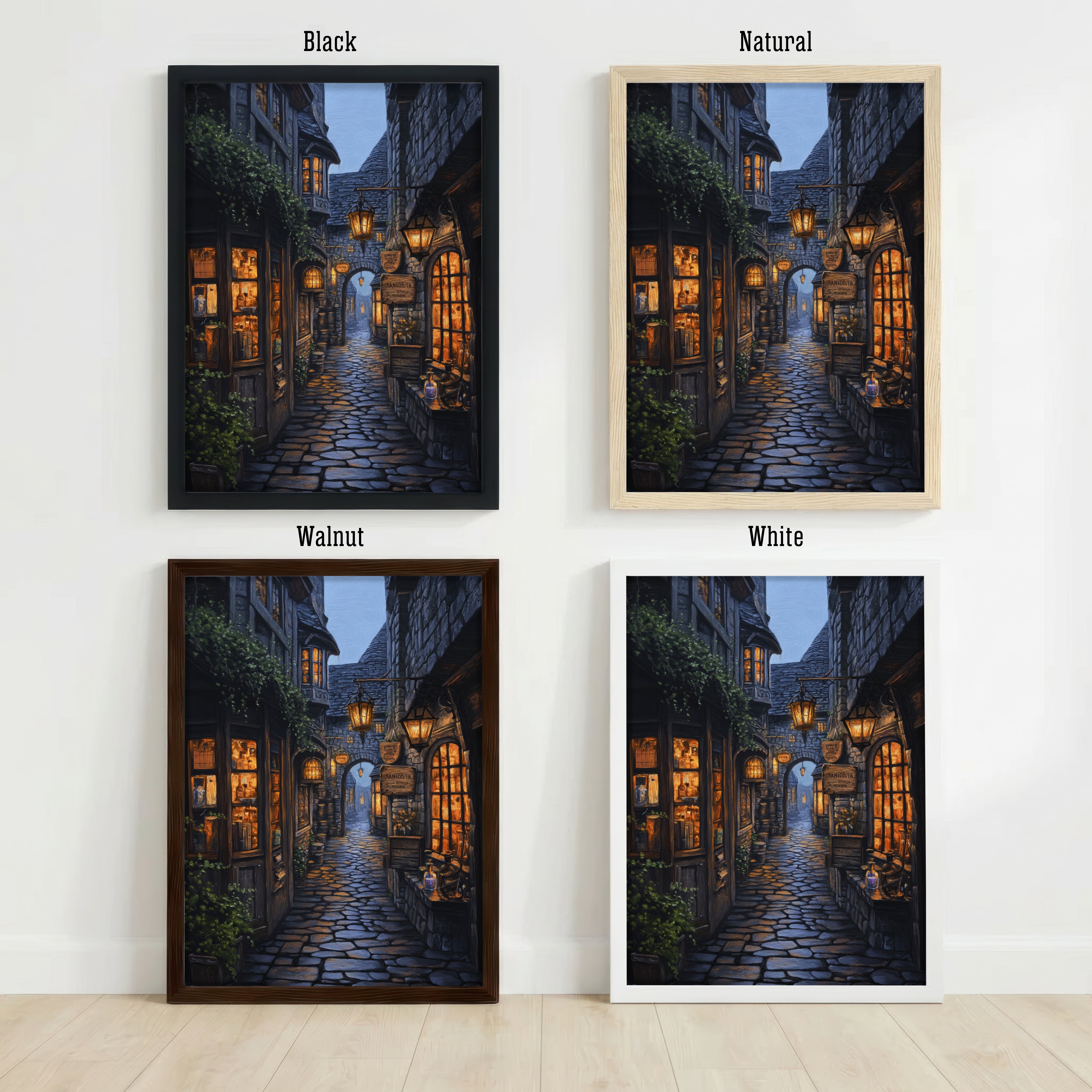 Lantern-Lit Medieval Alley Art Print