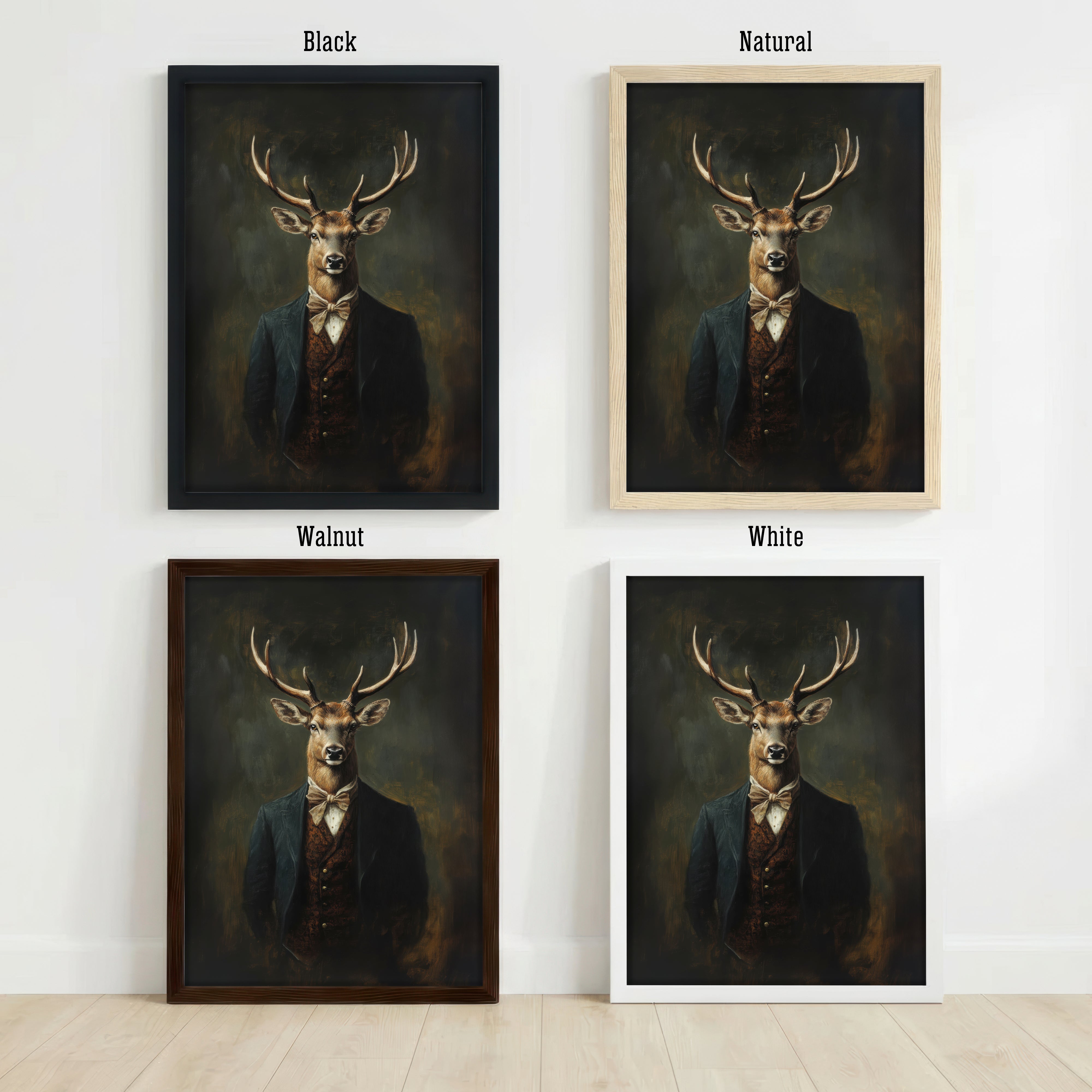 Dapper Stag Dark Academia Art Print