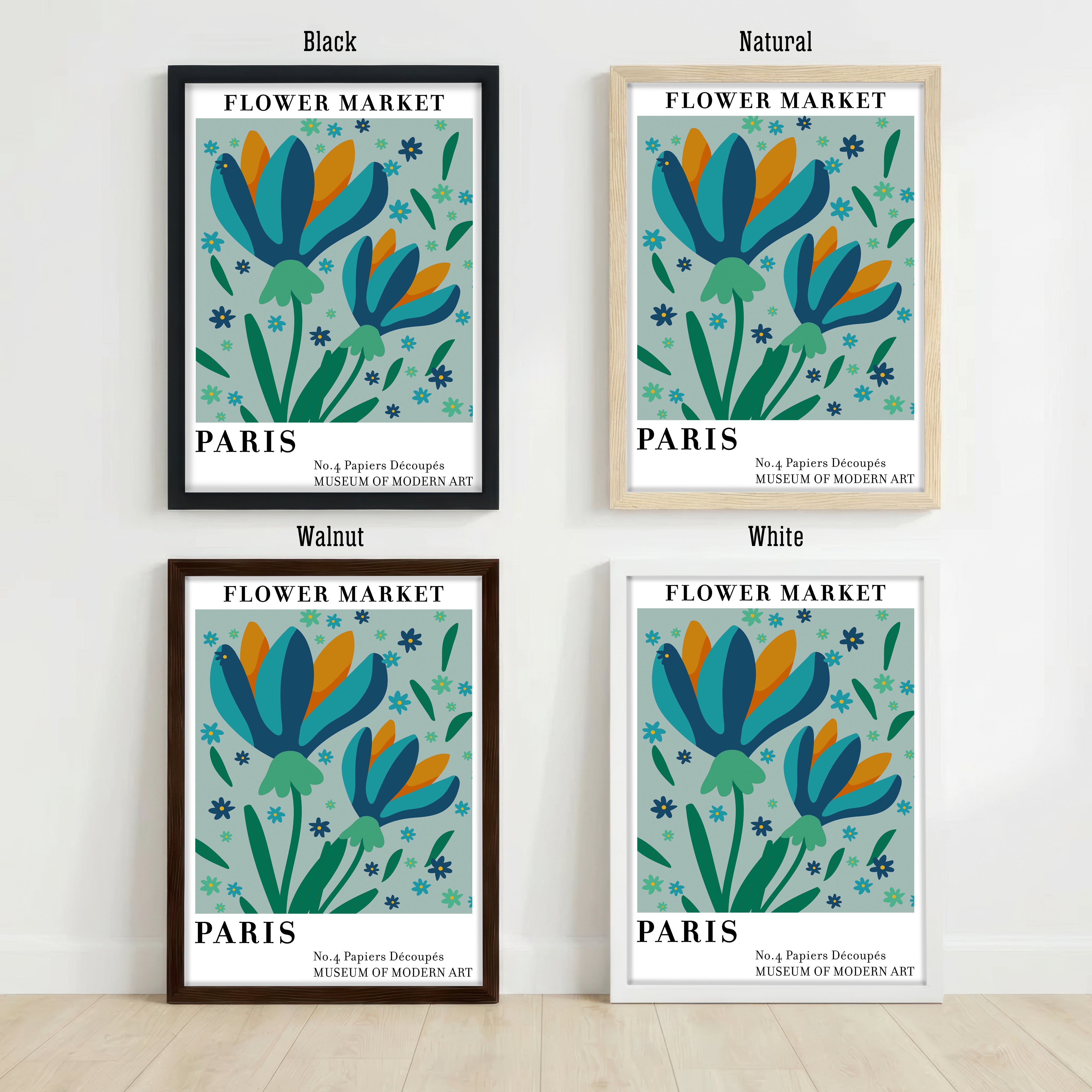 Paris Flower Market Paper Cut Art Print