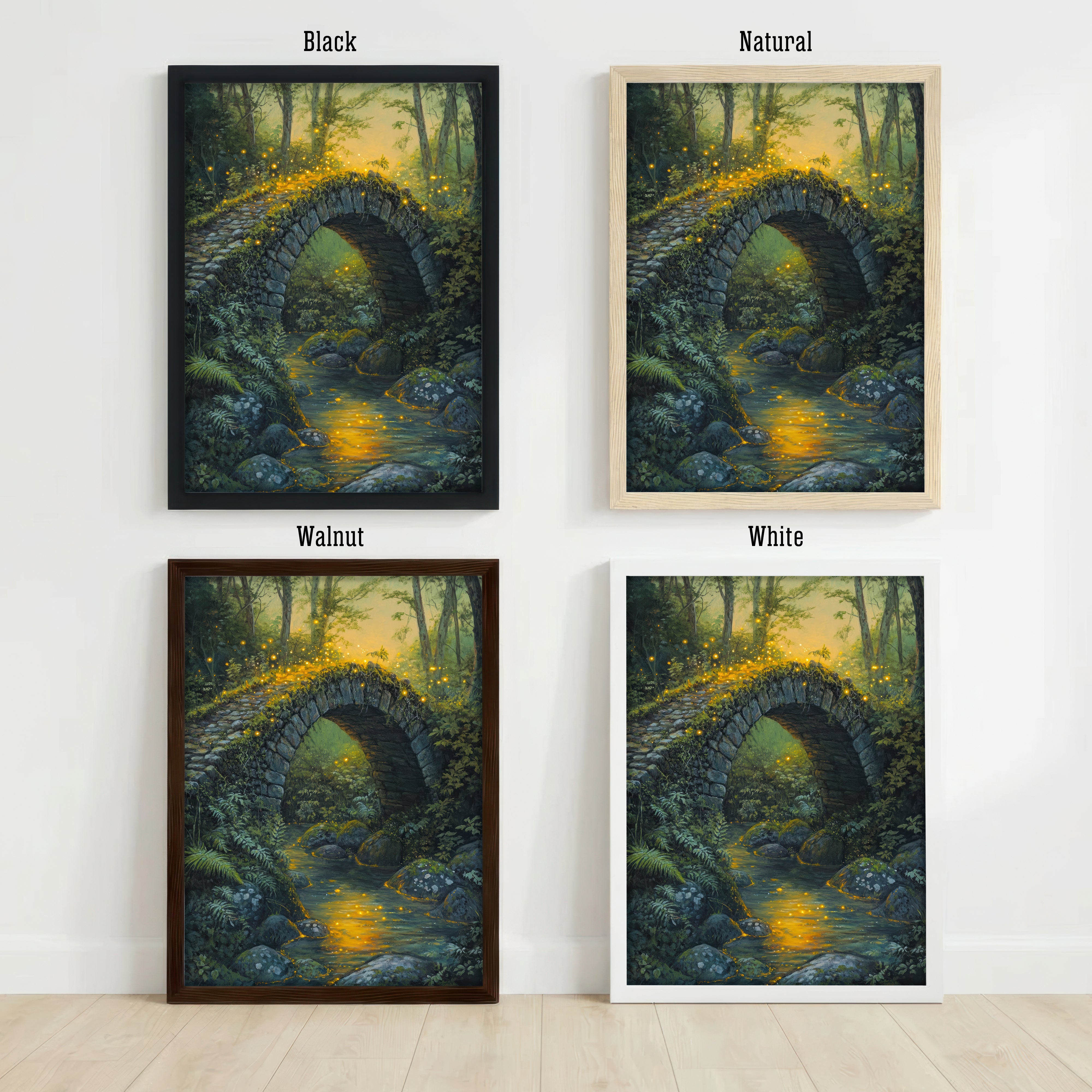 Enchanted Forest Stone Bridge Art Print