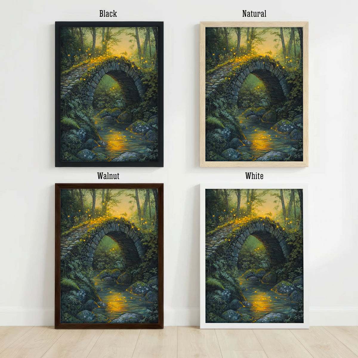 Enchanted Forest Stone Bridge Art Print