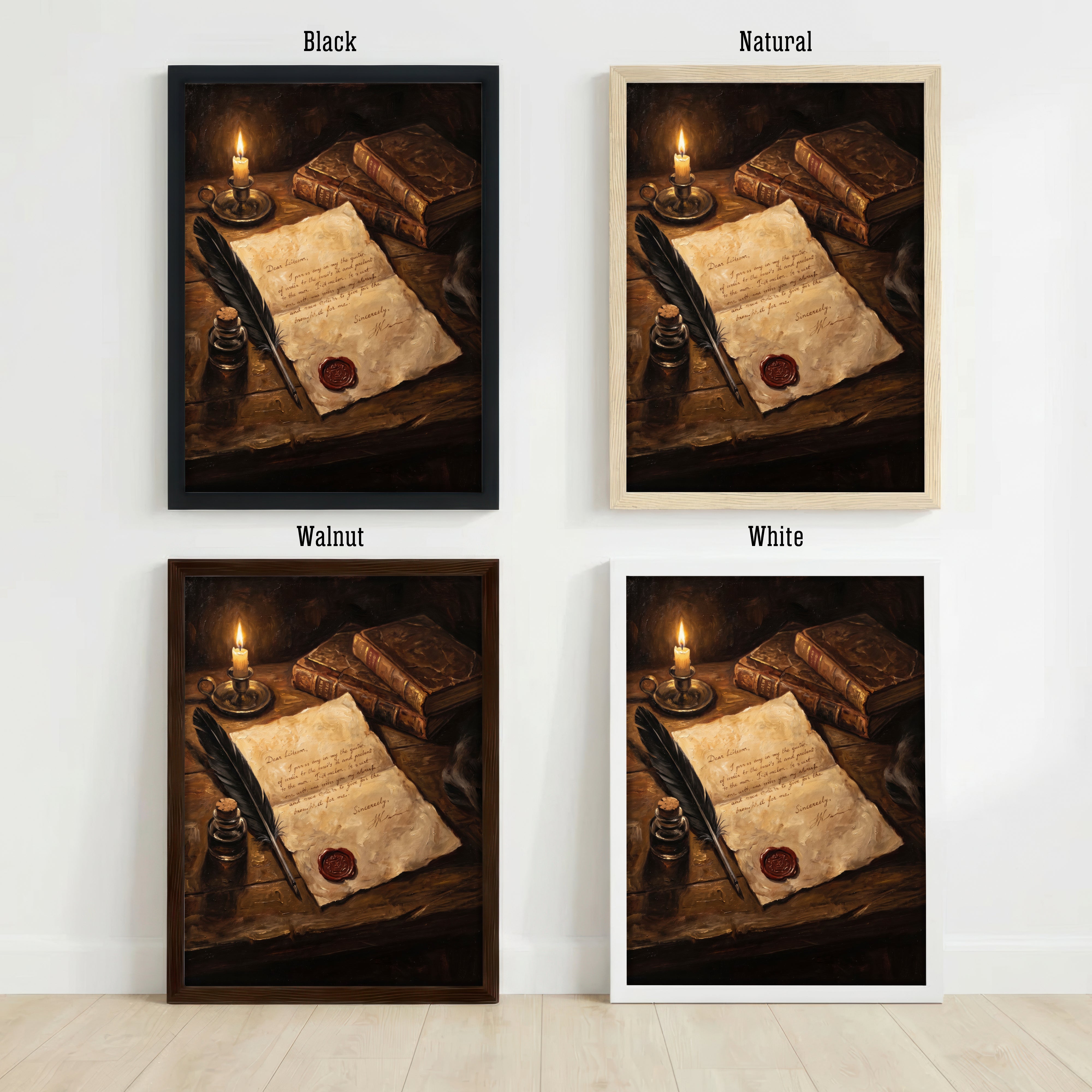 Dark Academia Letter Writing Art Print