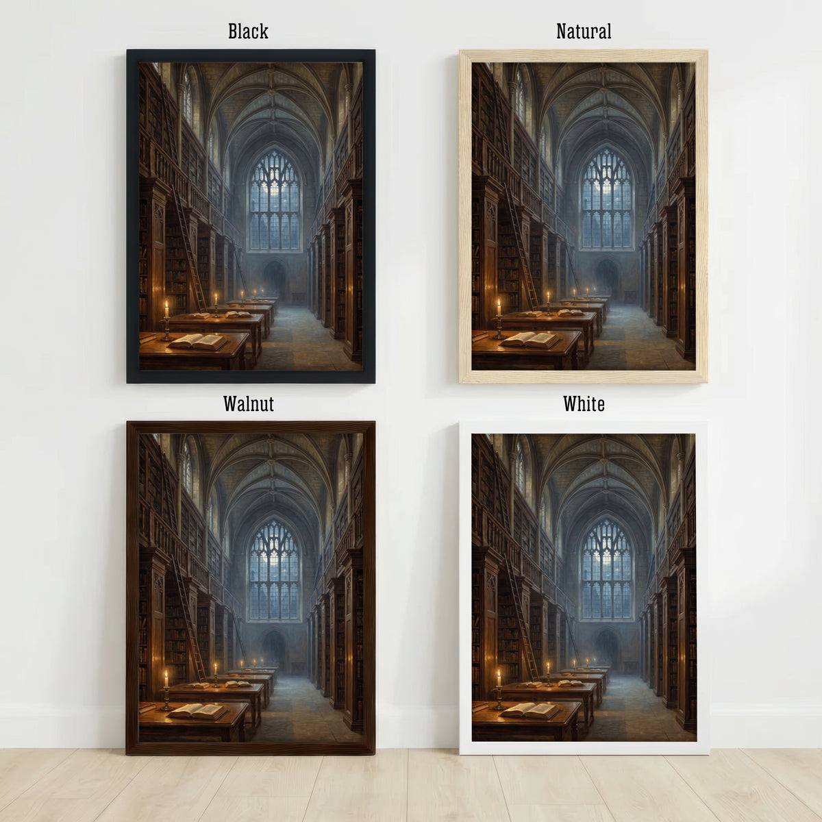 Gothic Library Dark Academia Art Print