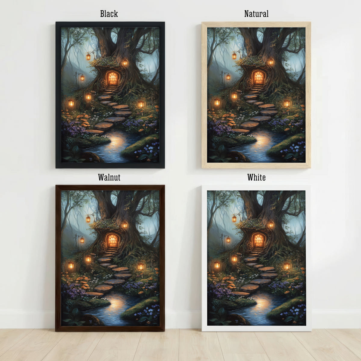 Enchanted Treehouse Forest Art Print