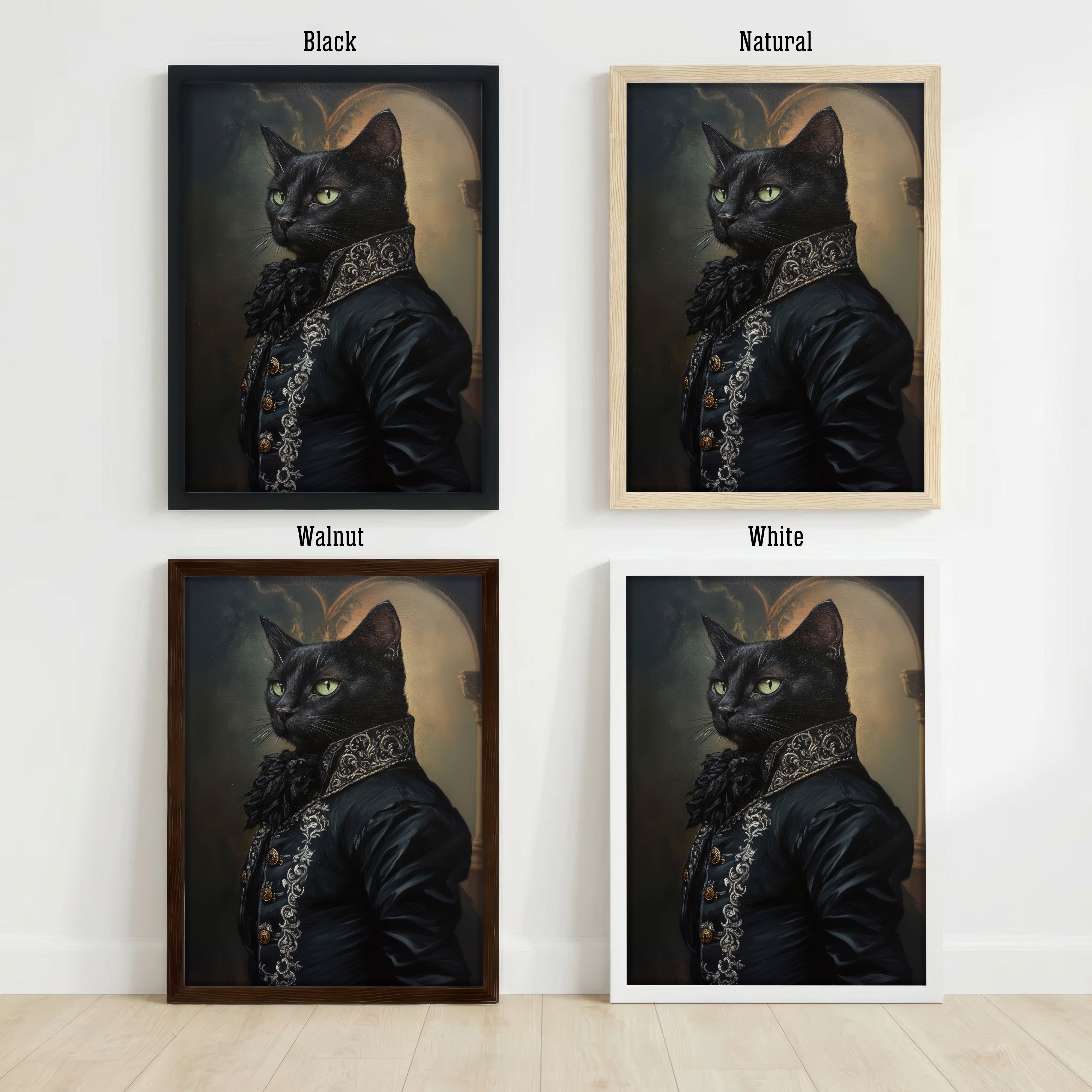 Aristocratic Black Cat Art Print