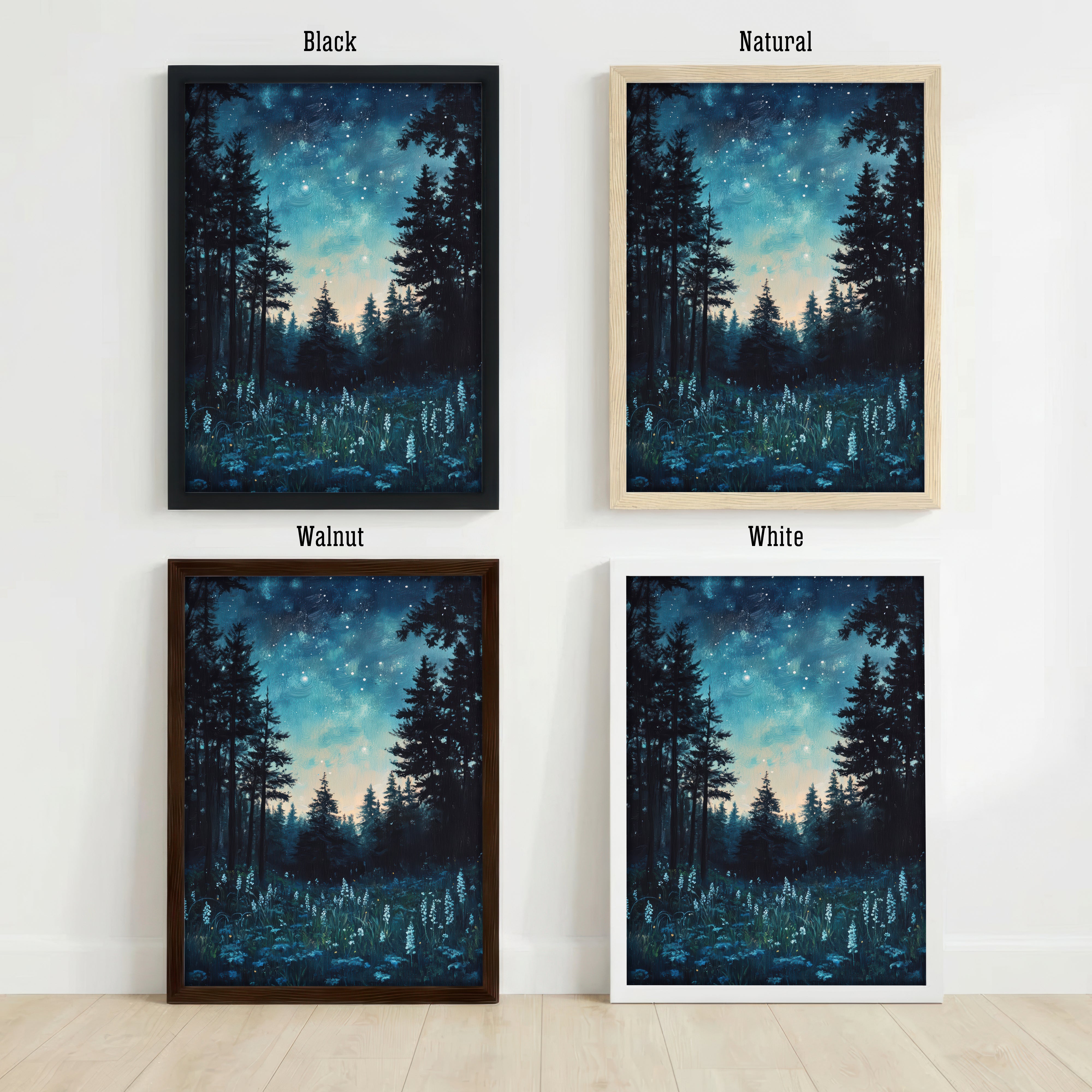 Starry Night Forest Art Print
