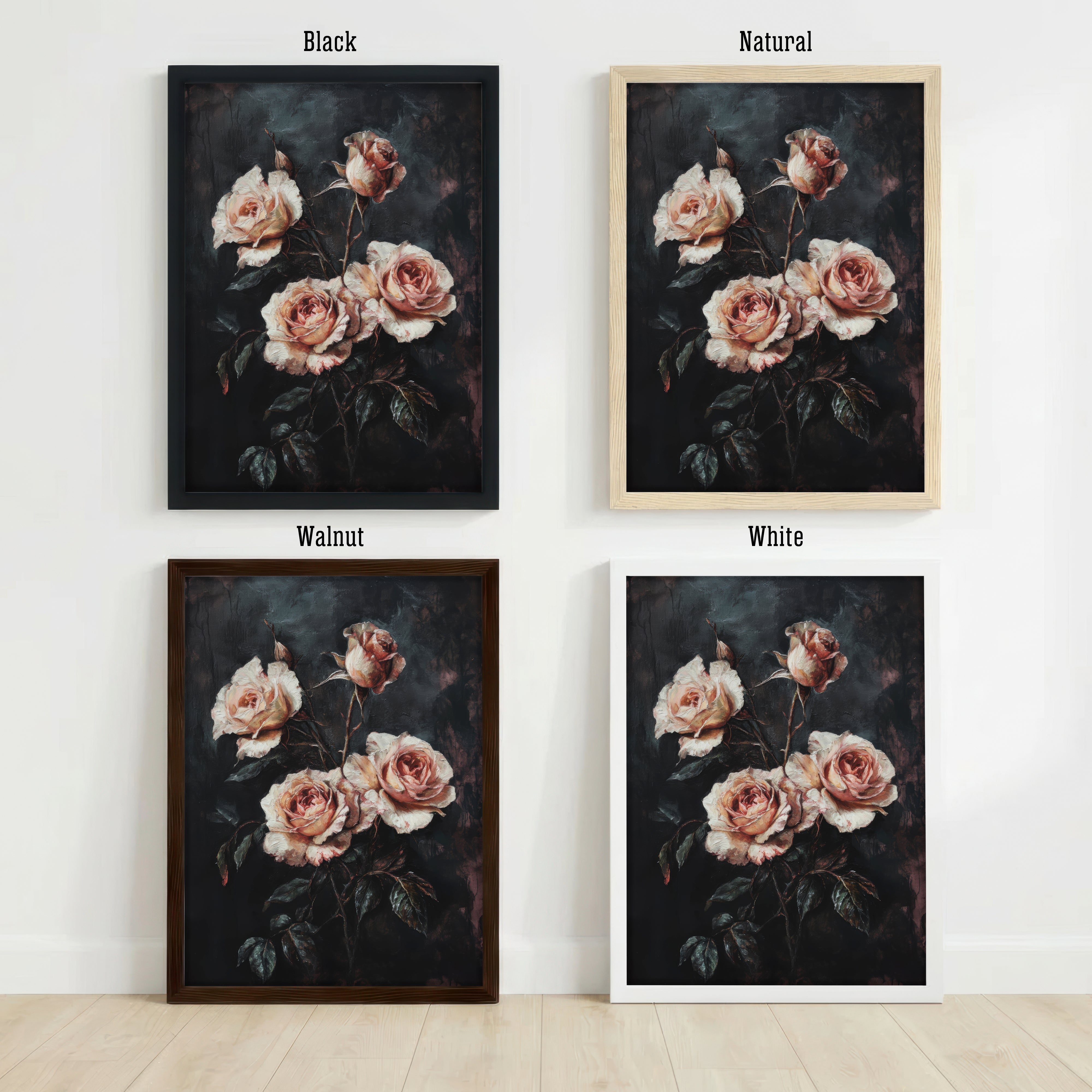 Dark Rose Botanical Art Print