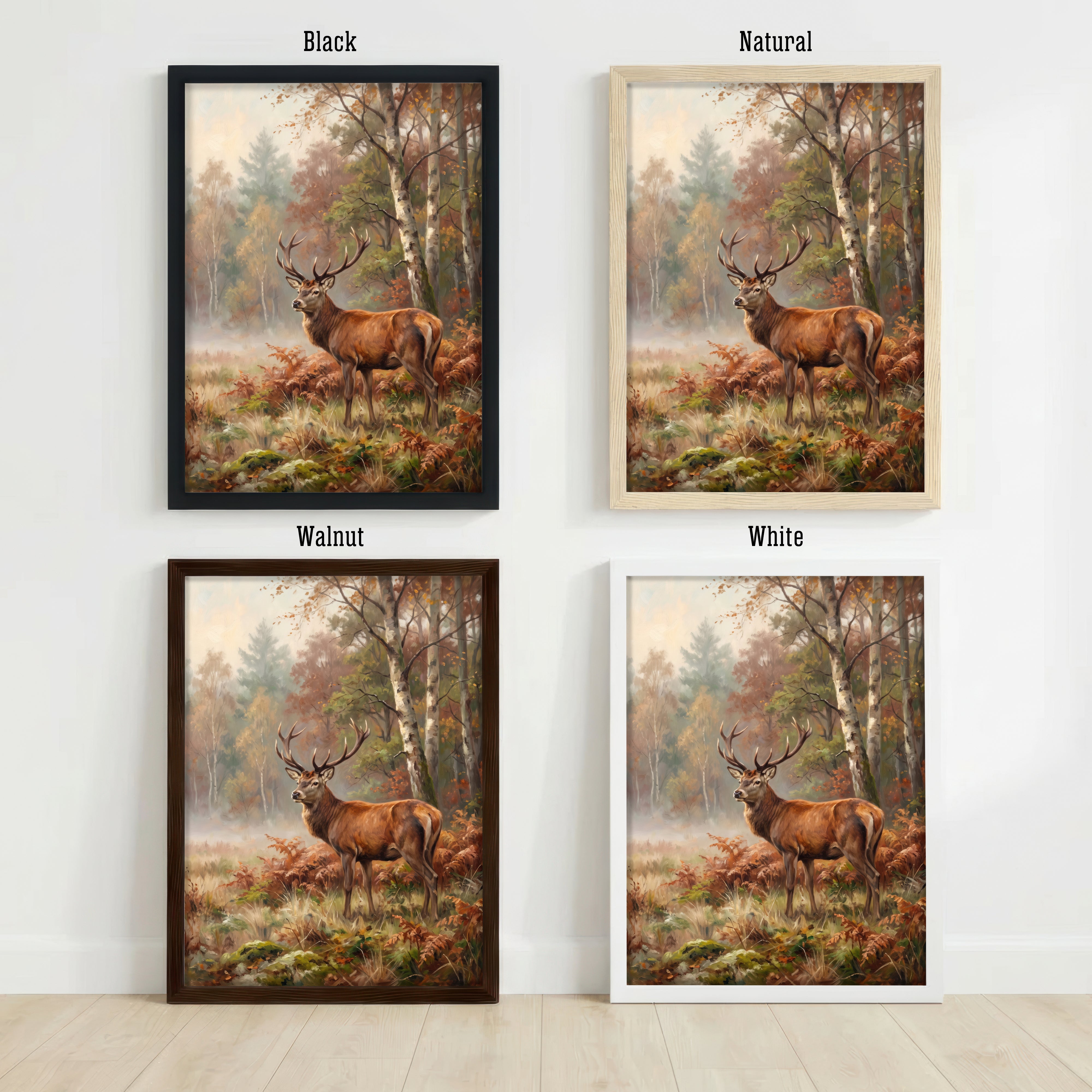 Autumn Stag Woodland Art Print
