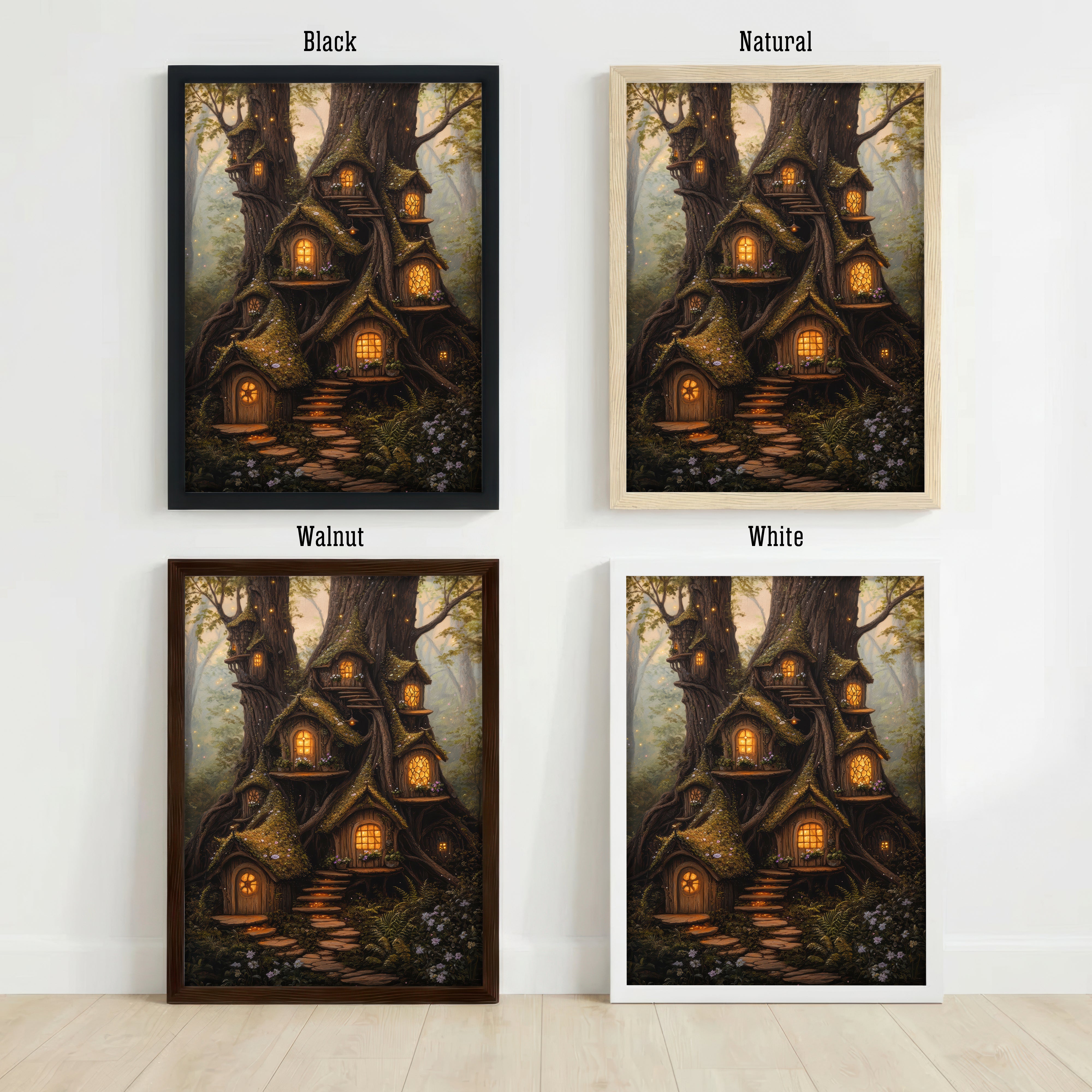 Enchanted Treehouse Village Art Print