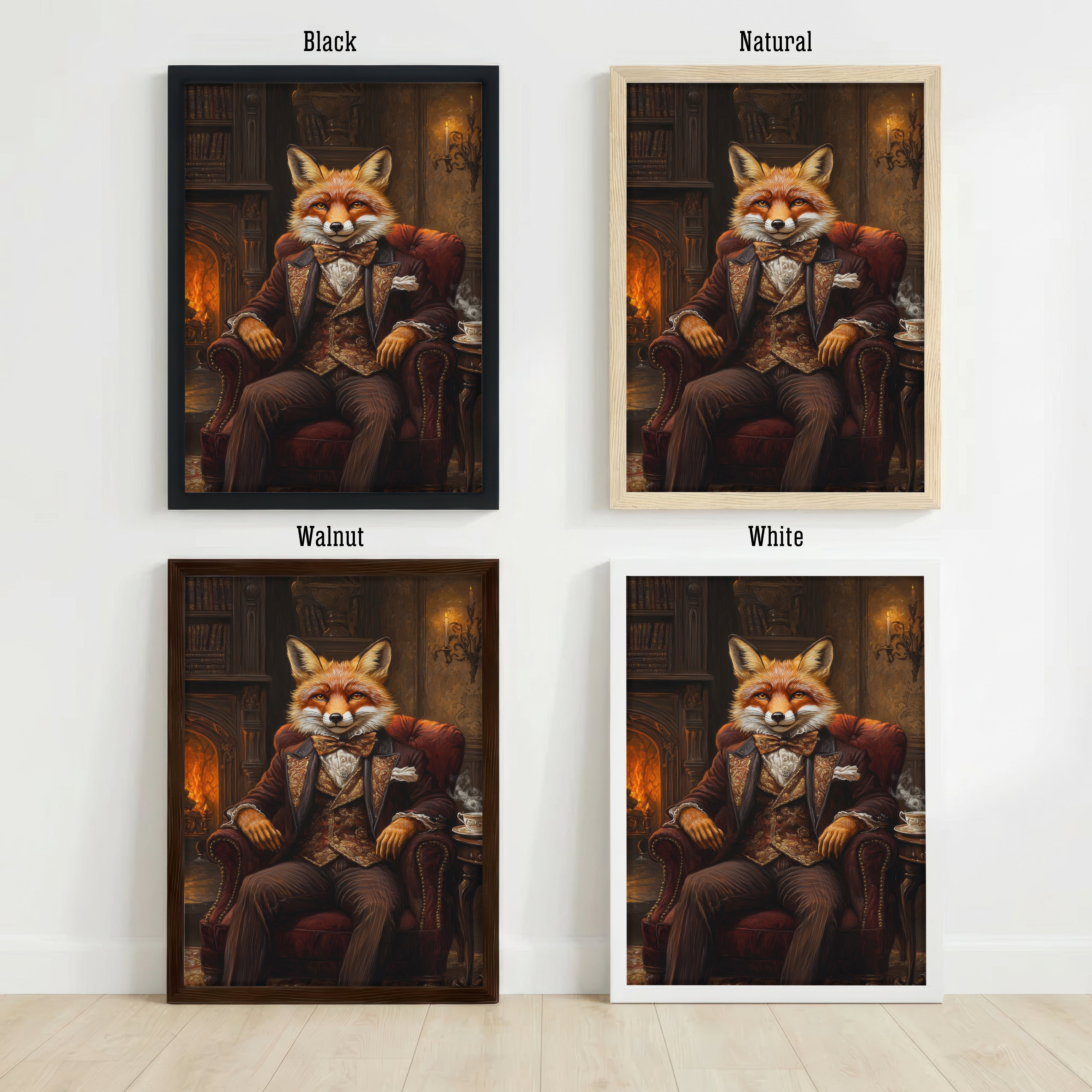 Dapper Fox Dark Academia Art Print