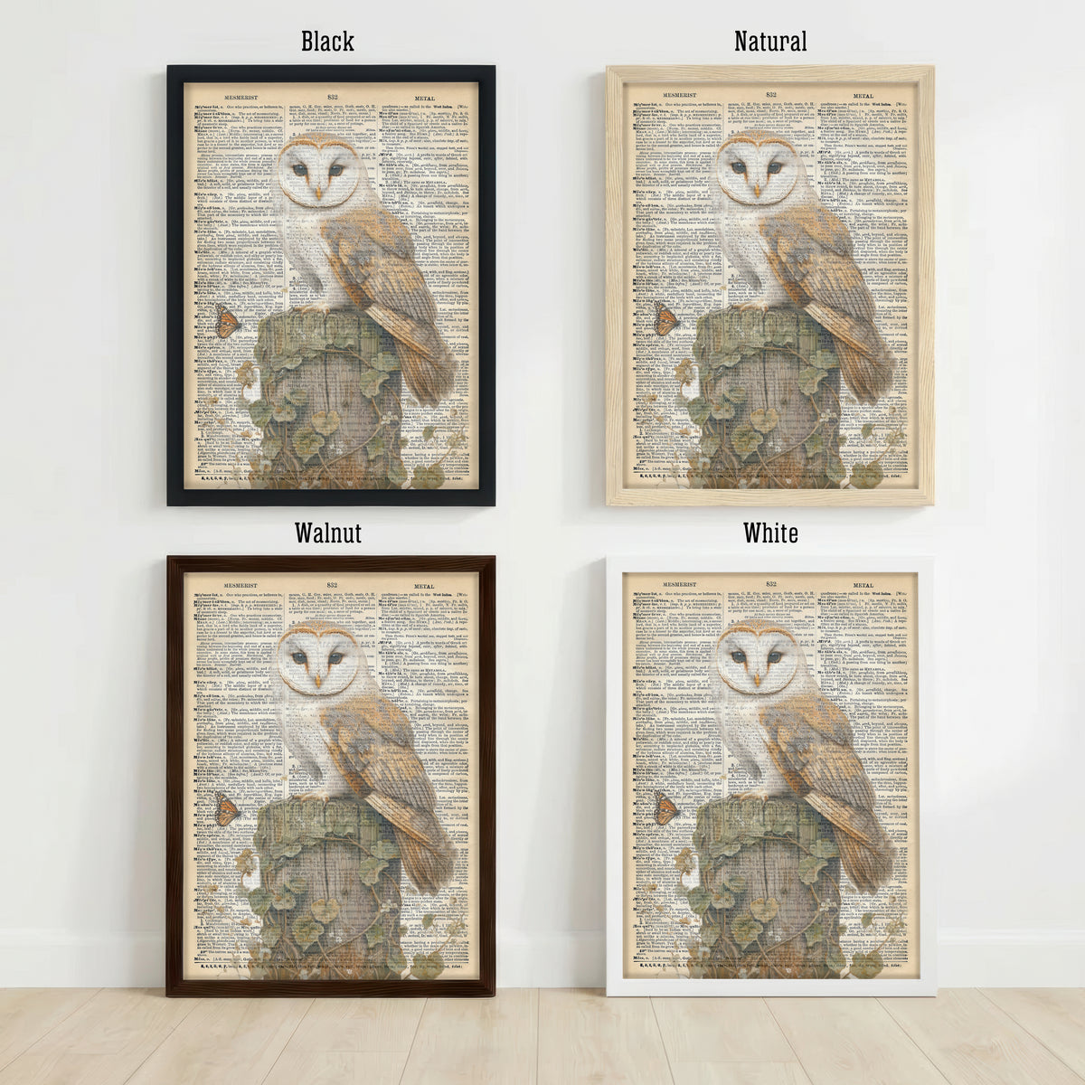 Vintage Dictionary Botanical Collage Art Print