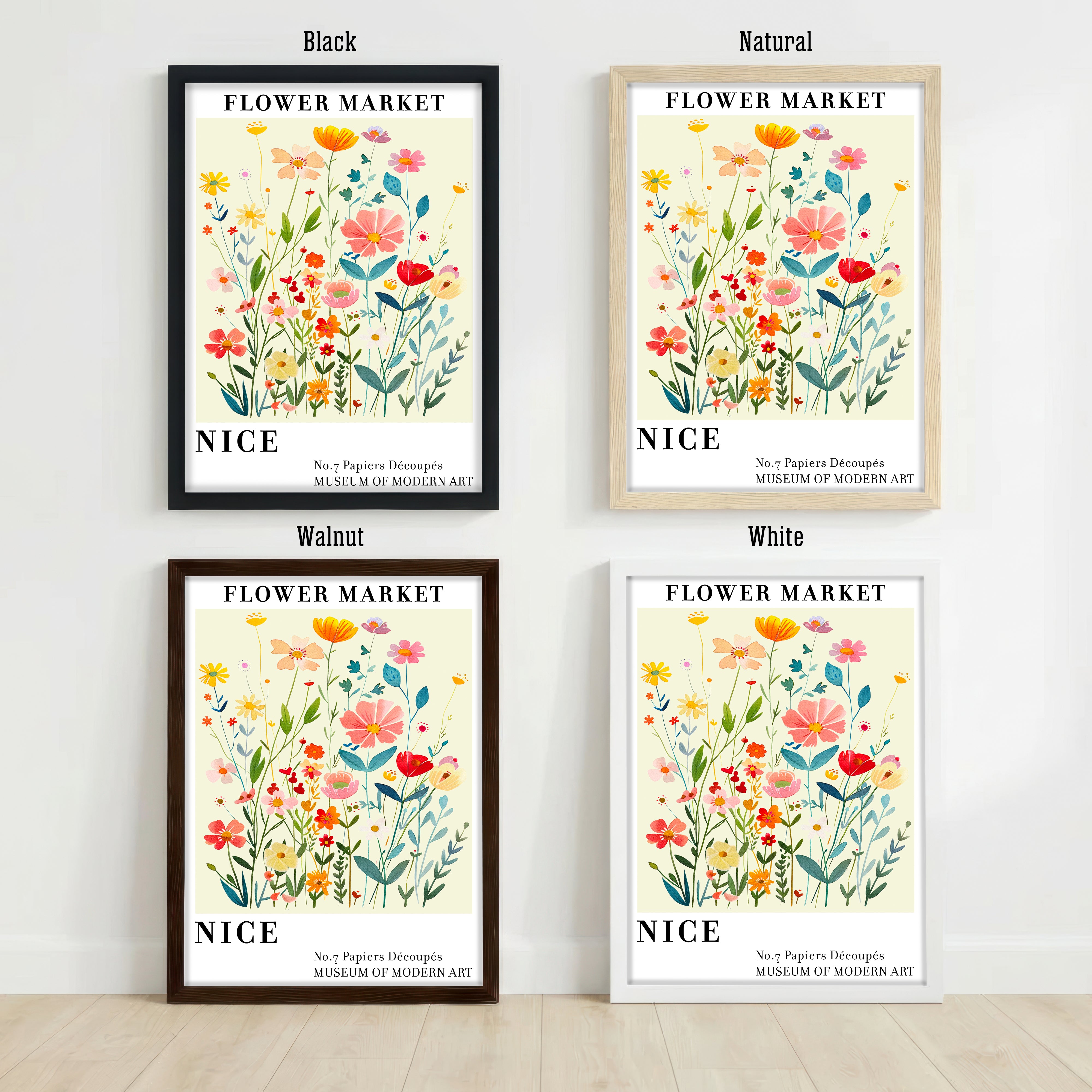 Flower Market Cut Paper Art Print