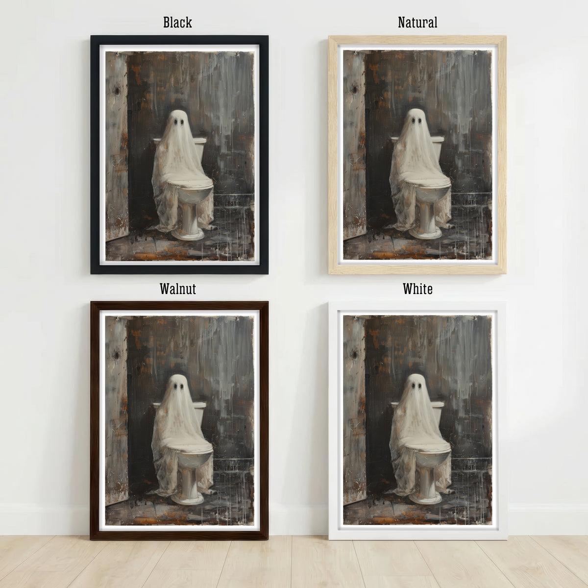 Ghost on Toilet Art Print