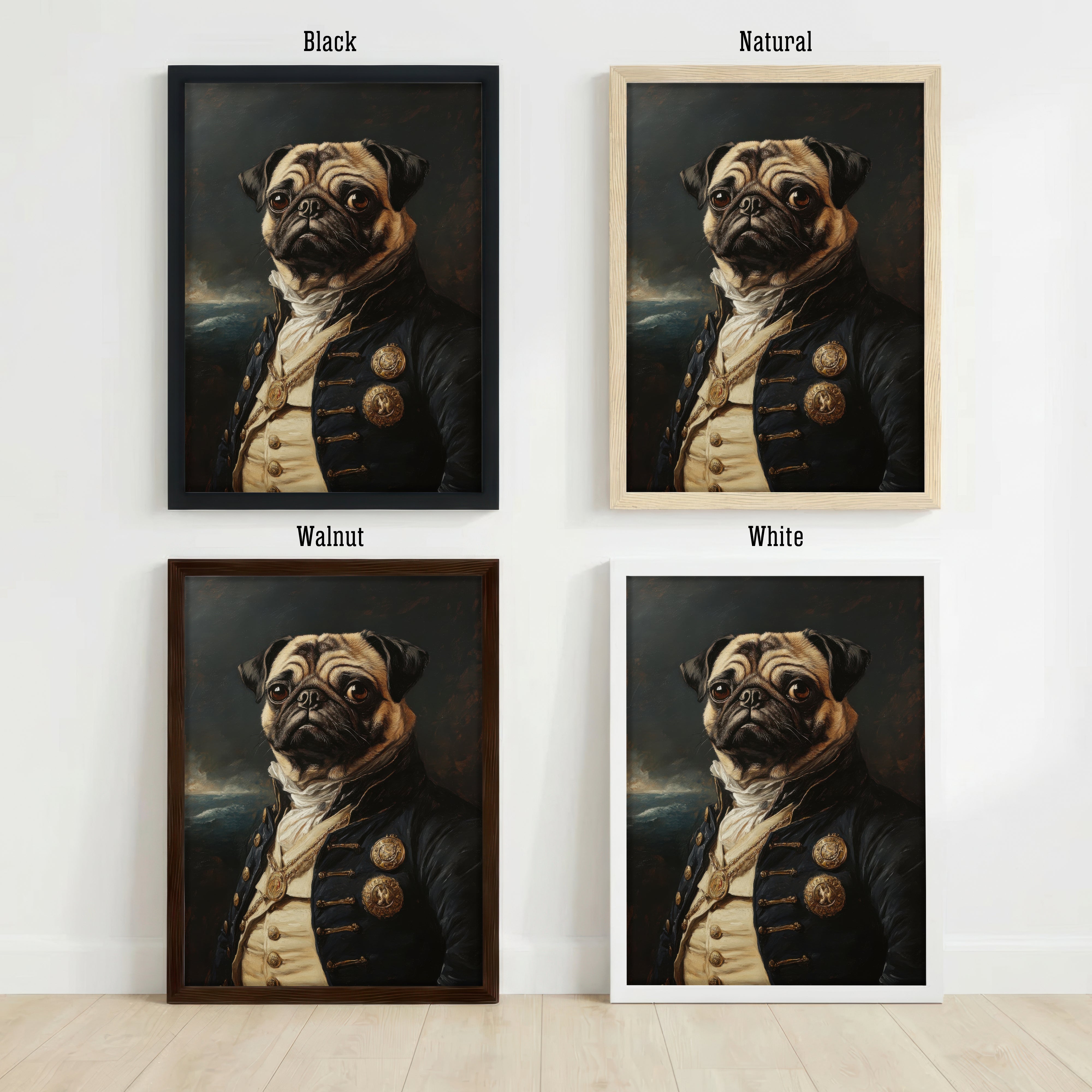 Aristocratic Pug Portrait Art Print