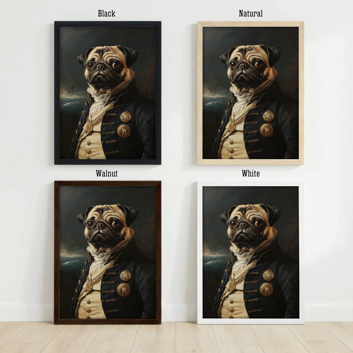 Aristocratic Pug Portrait Art Print