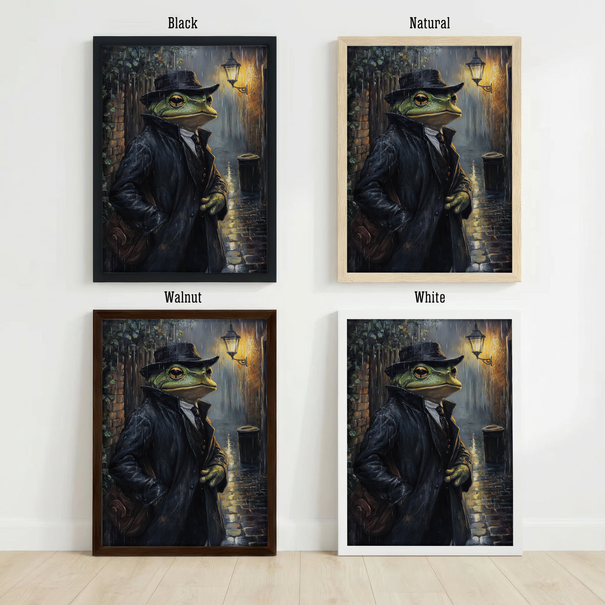Dapper Frog Rainy Night Art Print