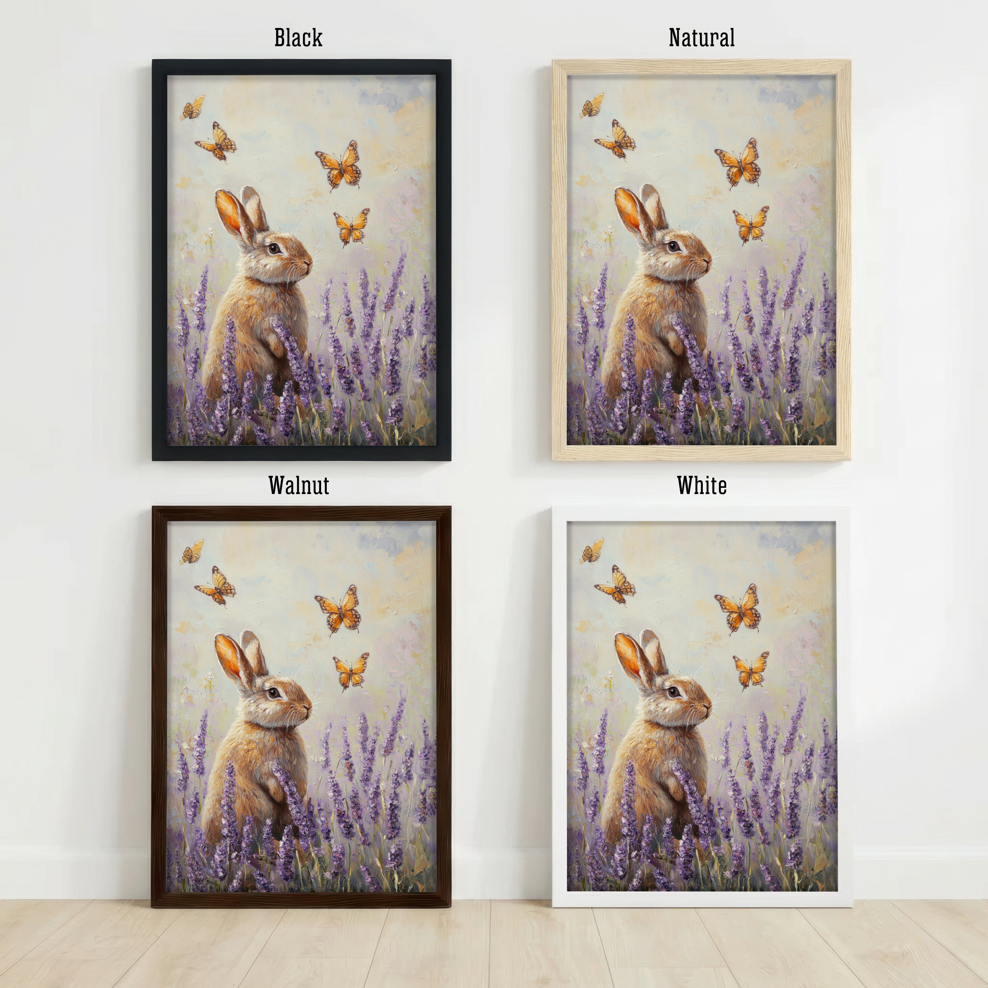 Rabbit Butterfly Meadow Art Print