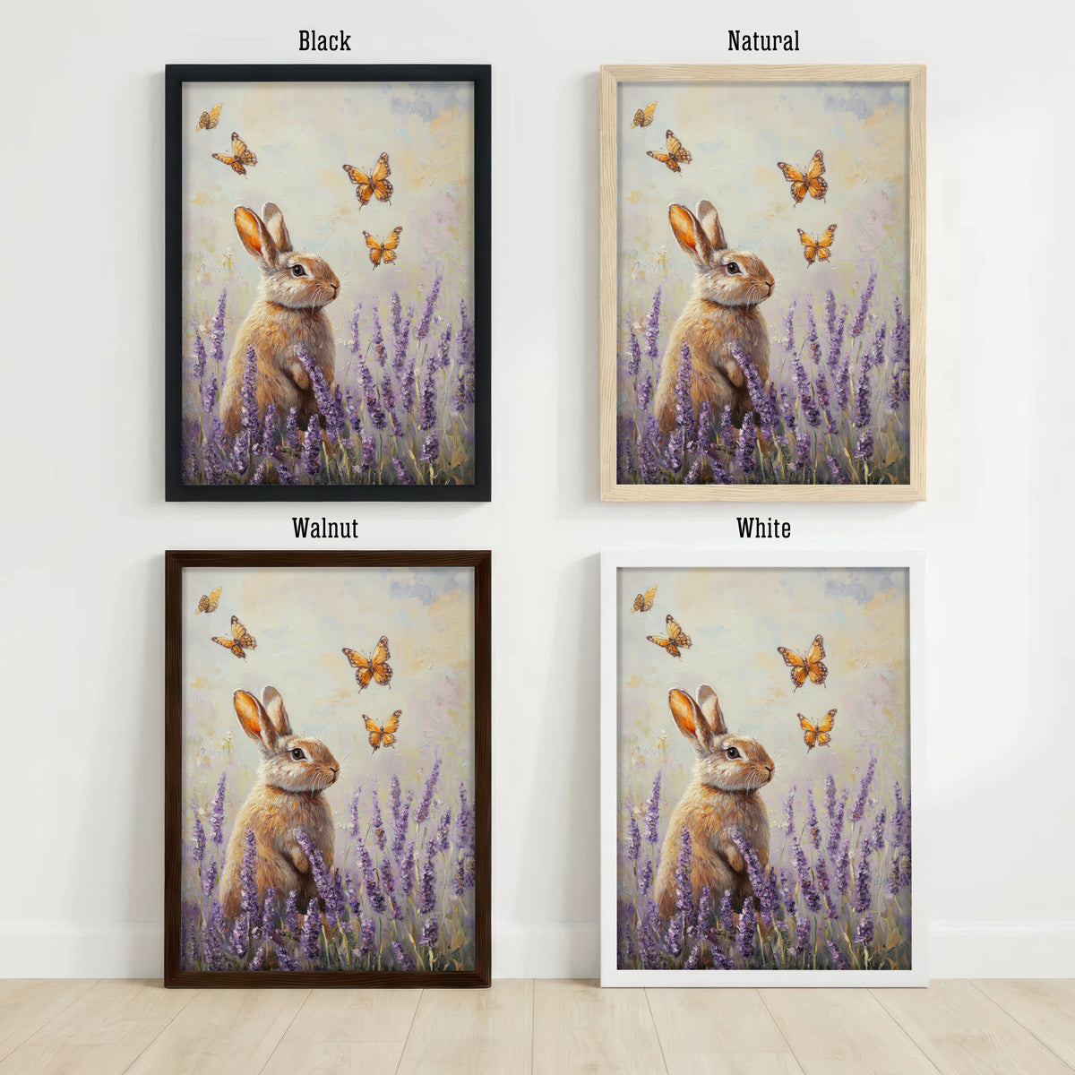 Rabbit Butterfly Meadow Art Print