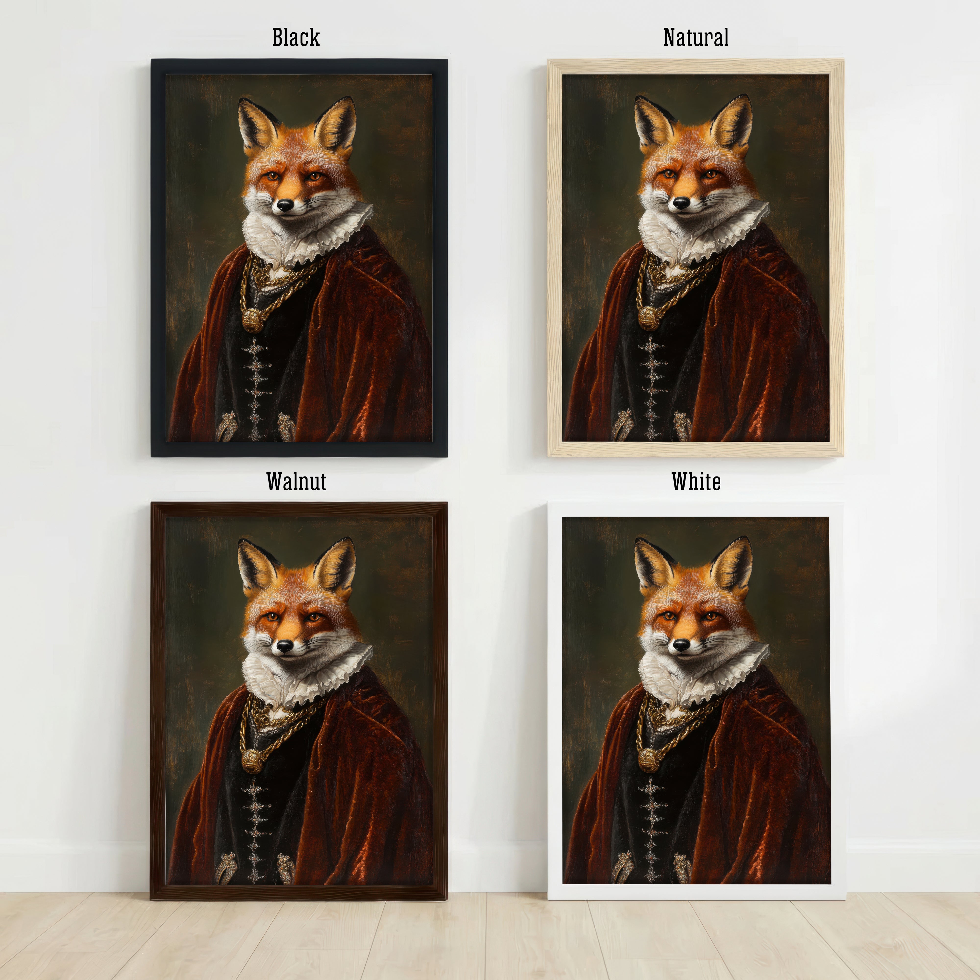 Aristocratic Fox Dark Academia Art Print