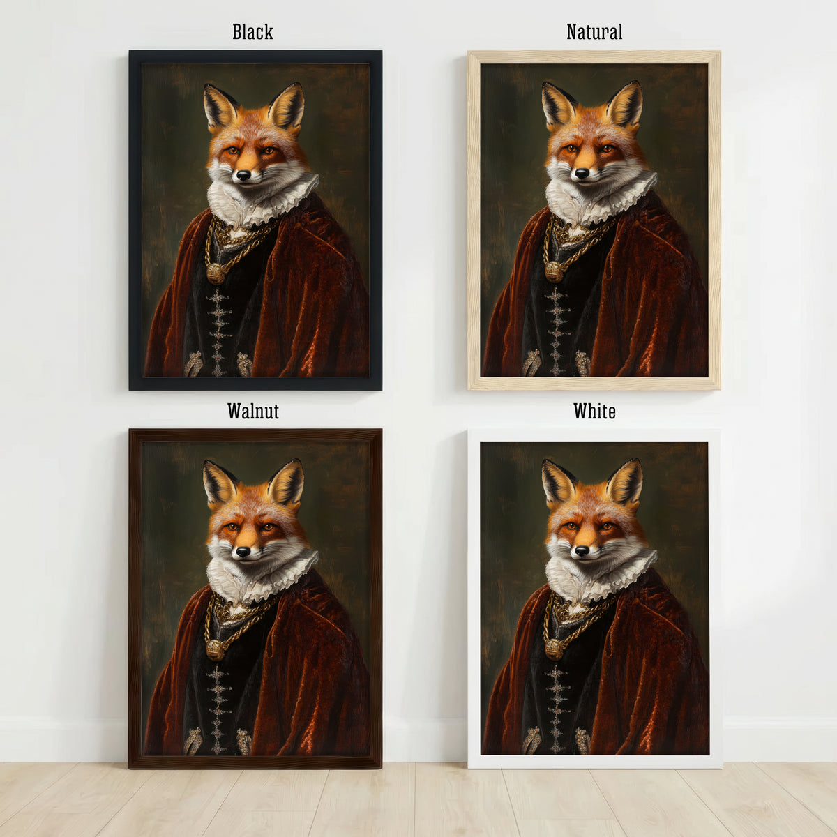 Aristocratic Fox Dark Academia Art Print
