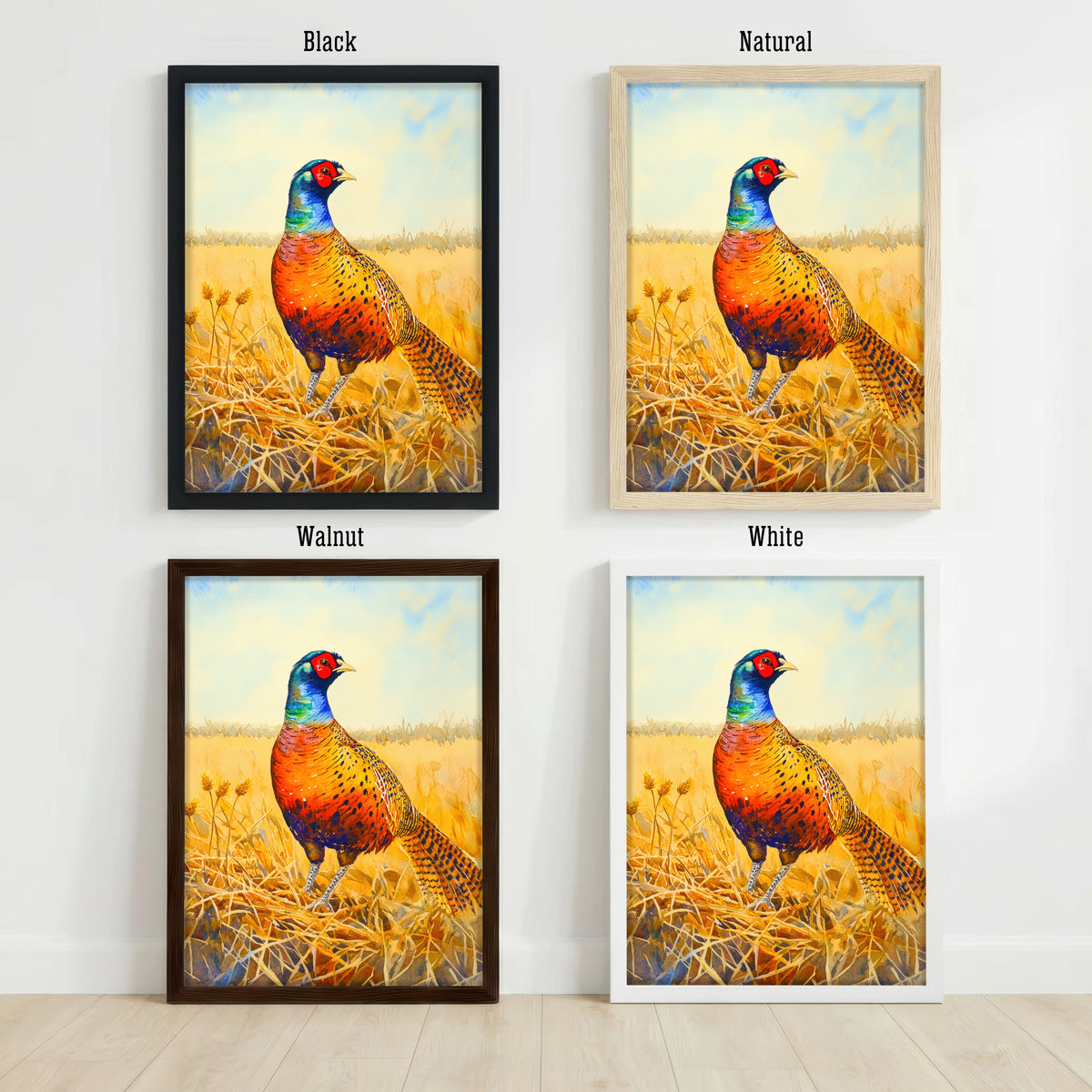 Colourful Pheasant Watercolour Art Print