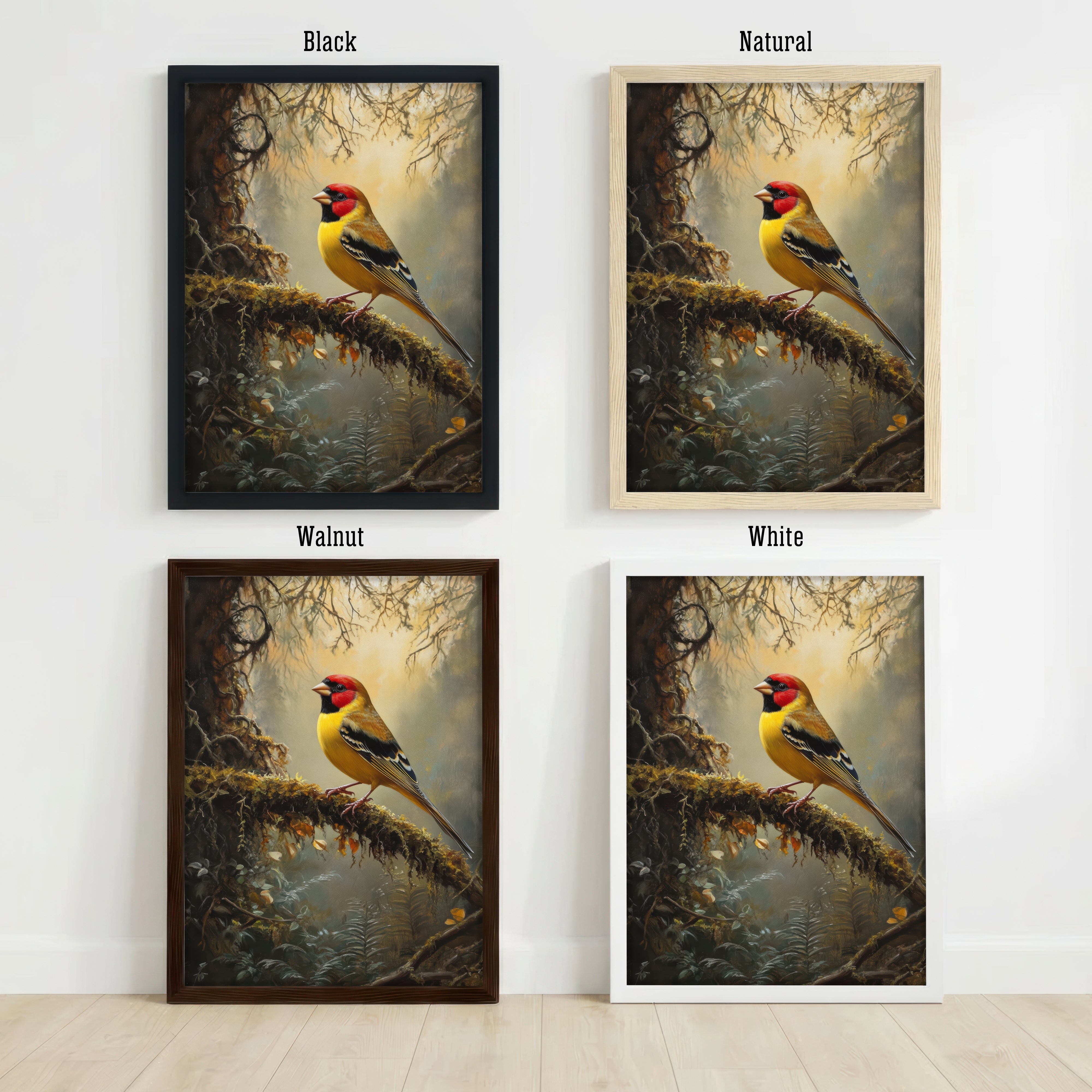 European Goldfinch Woodland Art Print