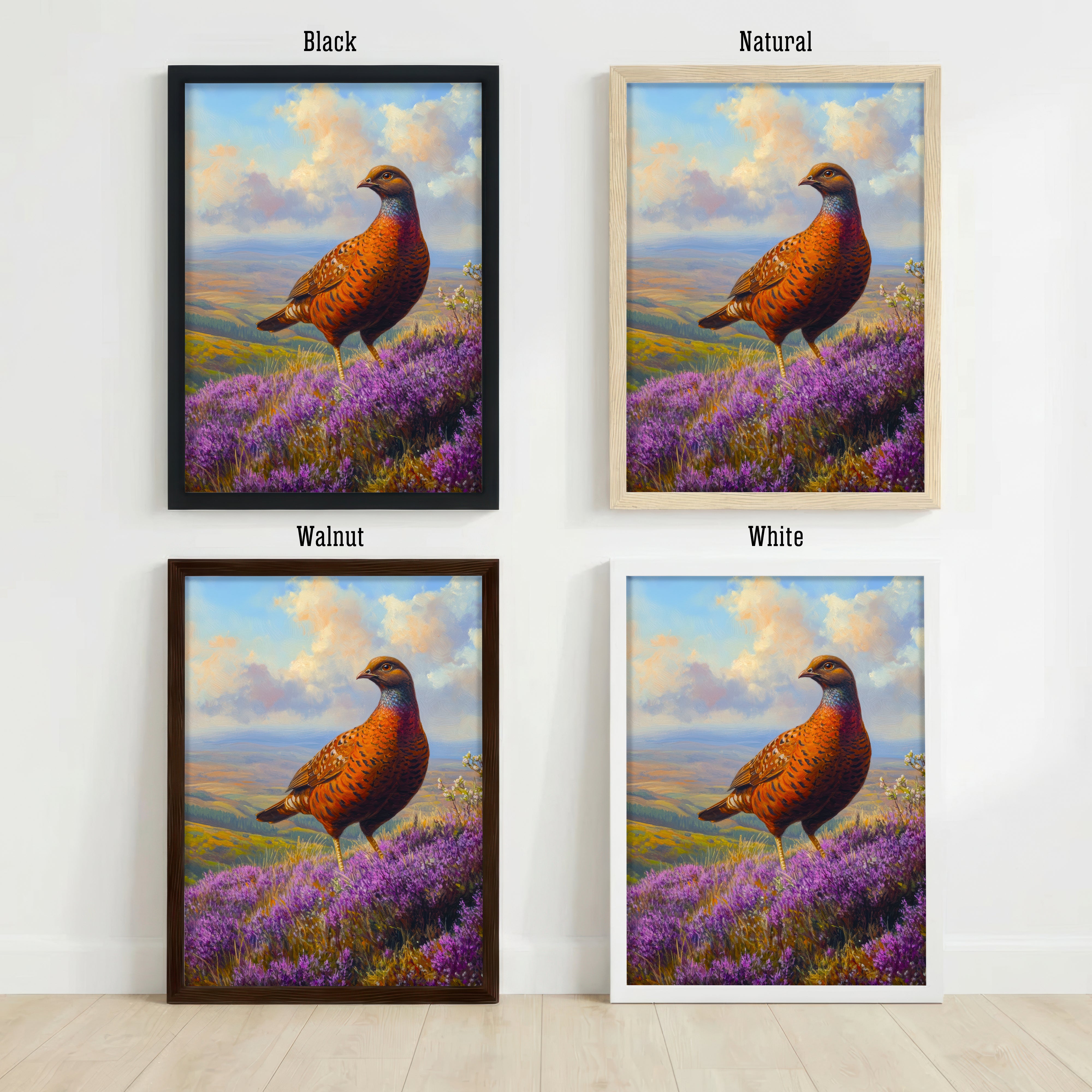 Pheasant Heather Landscape Art Print