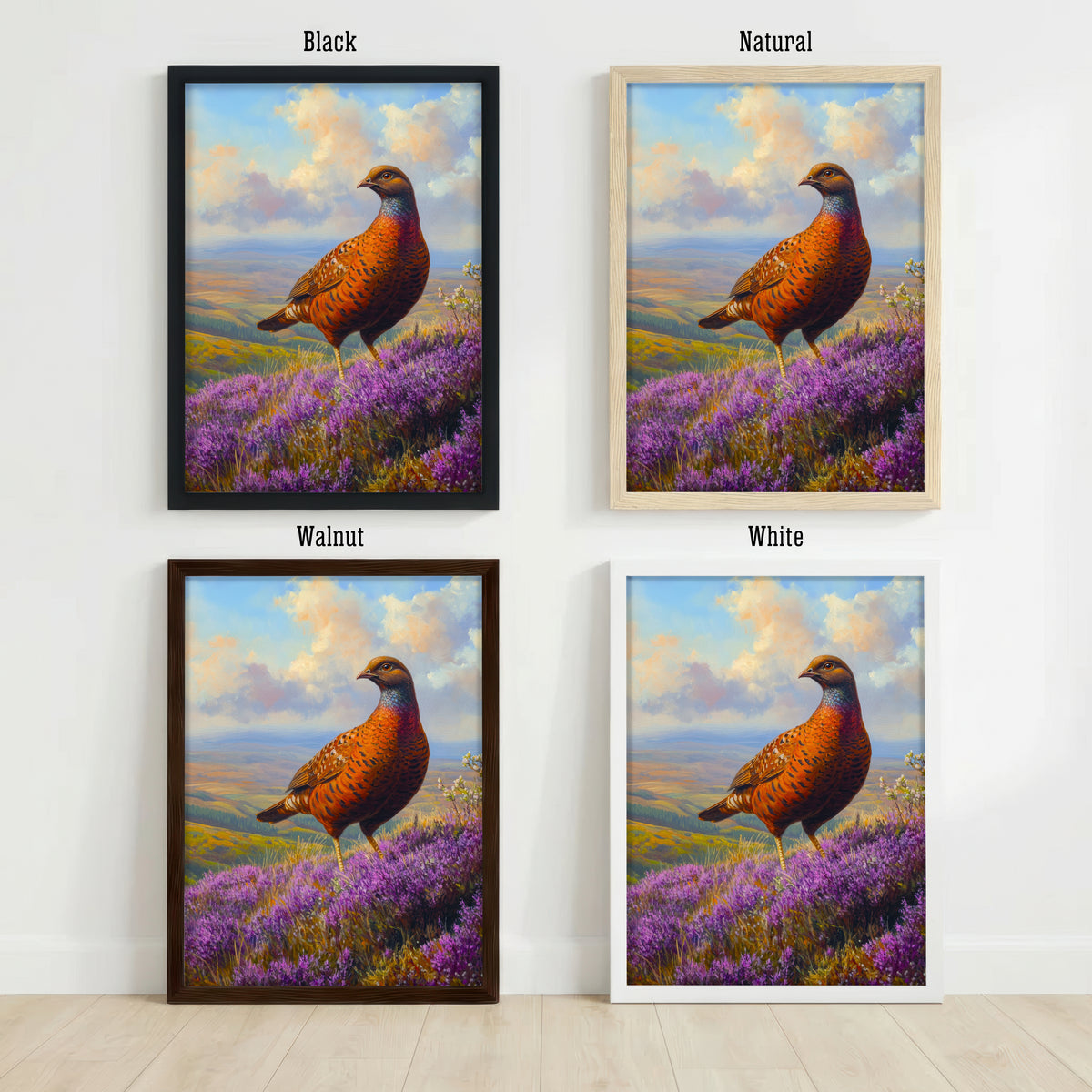 Pheasant Heather Landscape Art Print